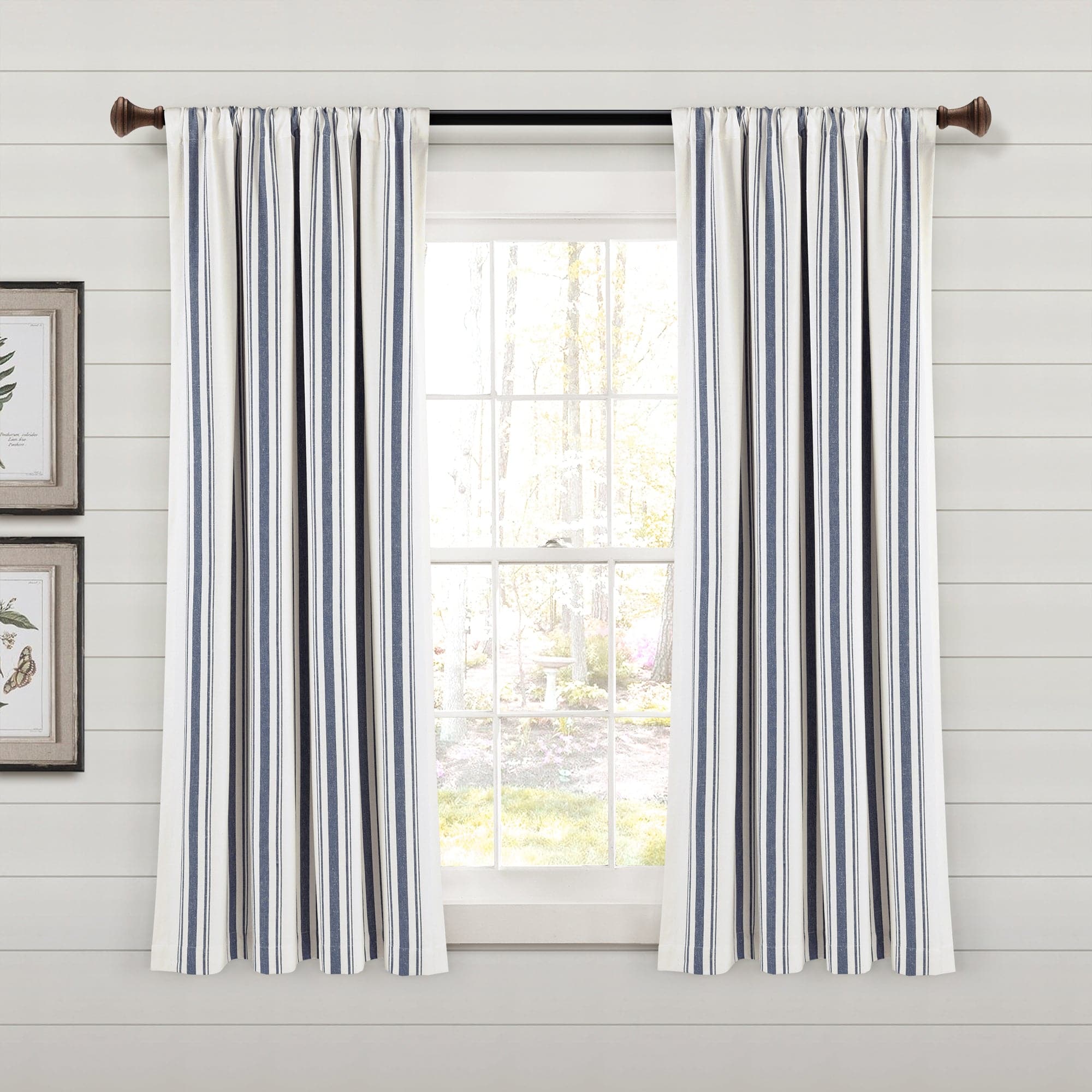 Farmhouse Stripe Yarn-Dyed Recycled Cotton Blend Window Curtain Panel Set - Blackout Thermal Insulated Drapes for Living Room, Bedroom & Nursery (2 Panels, 52x84 Inch) - Perfect for Rustic, Modern & Farmhouse Home Decor
