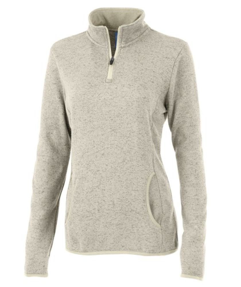 Charles River Apparel Women's Cozy Heathered Fleece Pullover Sweatshirt - Soft Warm Winter Layering Top for Casual Outfits & Outdoor Activities