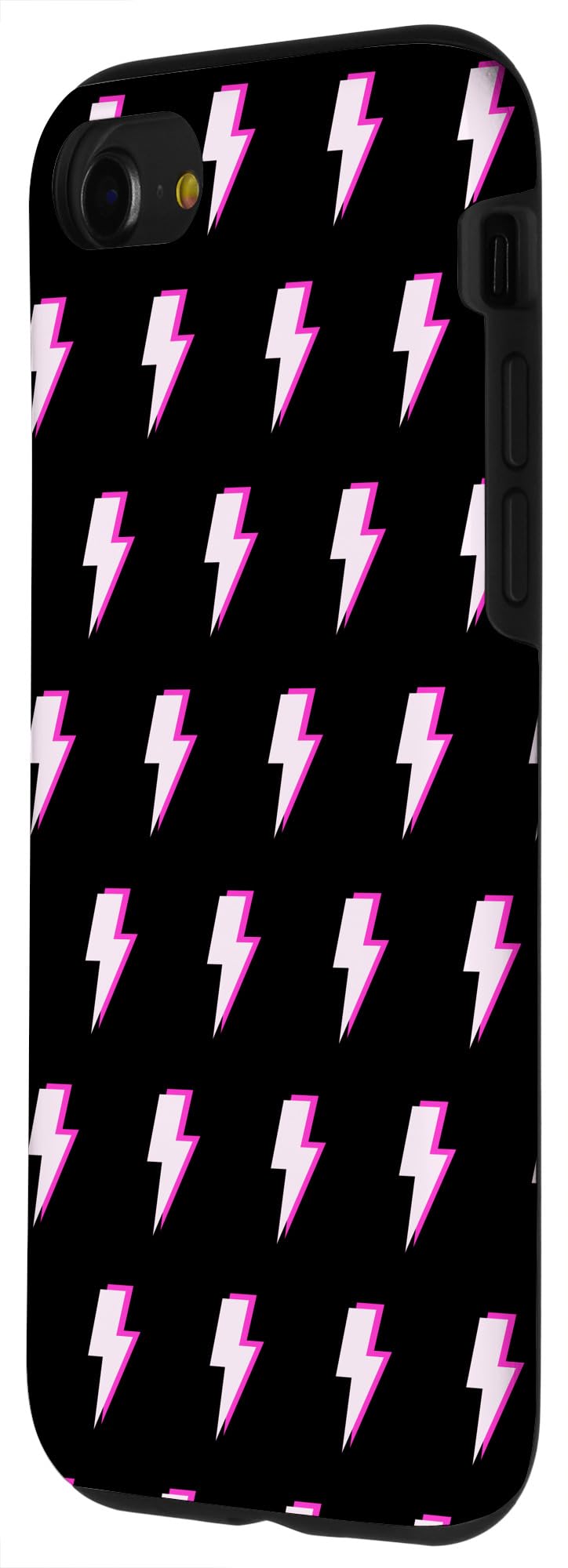 Trendy Pink and Black Pattern iPhone SE (2020)/7/8 Lightning Phone Case - Cute Protective Cover for Everyday Use, Work & Travel