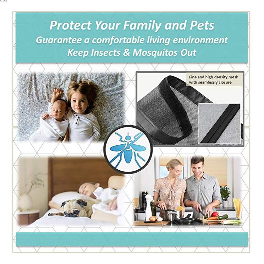 Heavy Duty Magnetic Screen Door - 85x210cm (33x83in) Ultra Seal Automatic Closing Mesh Curtain with Strong Magnets - Perfect for Mosquito & Bug Protection - Ideal for Patio, Deck, and Home Entryways