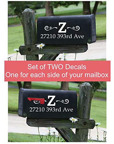 Personalized Mailbox Number Decals - Custom Monogram Letter & Street Address Wall Decor - Jumbo Size, Set of 2 - Perfect for House Numbers, Front Door Decor & Curb Appeal Enhancement