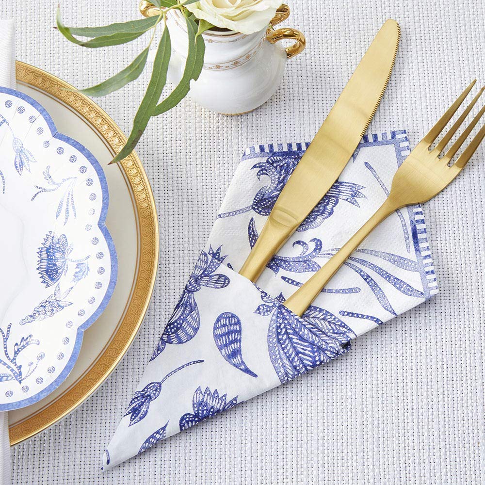 Kate Aspen Blue Willow Wedding Napkins - Premium Thick Decorative Dinner Napkins for Wedding Reception, Bridal Shower & Luncheon Serveware | Elegant Table Setting for Special Occasions