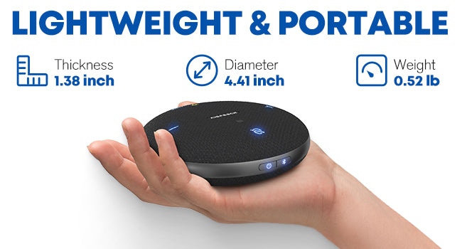 AISPEECH M4 Bluetooth Conference Microphone - AI Noise Cancelling, Real-Time Transcription, Duplex Call, USB Connectivity, 360° Voice Pickup for Online Meetings, Webinars & Remote Work