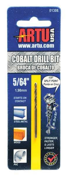5/64In Cobalt Drill Bit - High Speed Steel Twist Drill for Metal, Wood, Plastic - Perfect for DIY, Construction, and Automotive Repair Projects