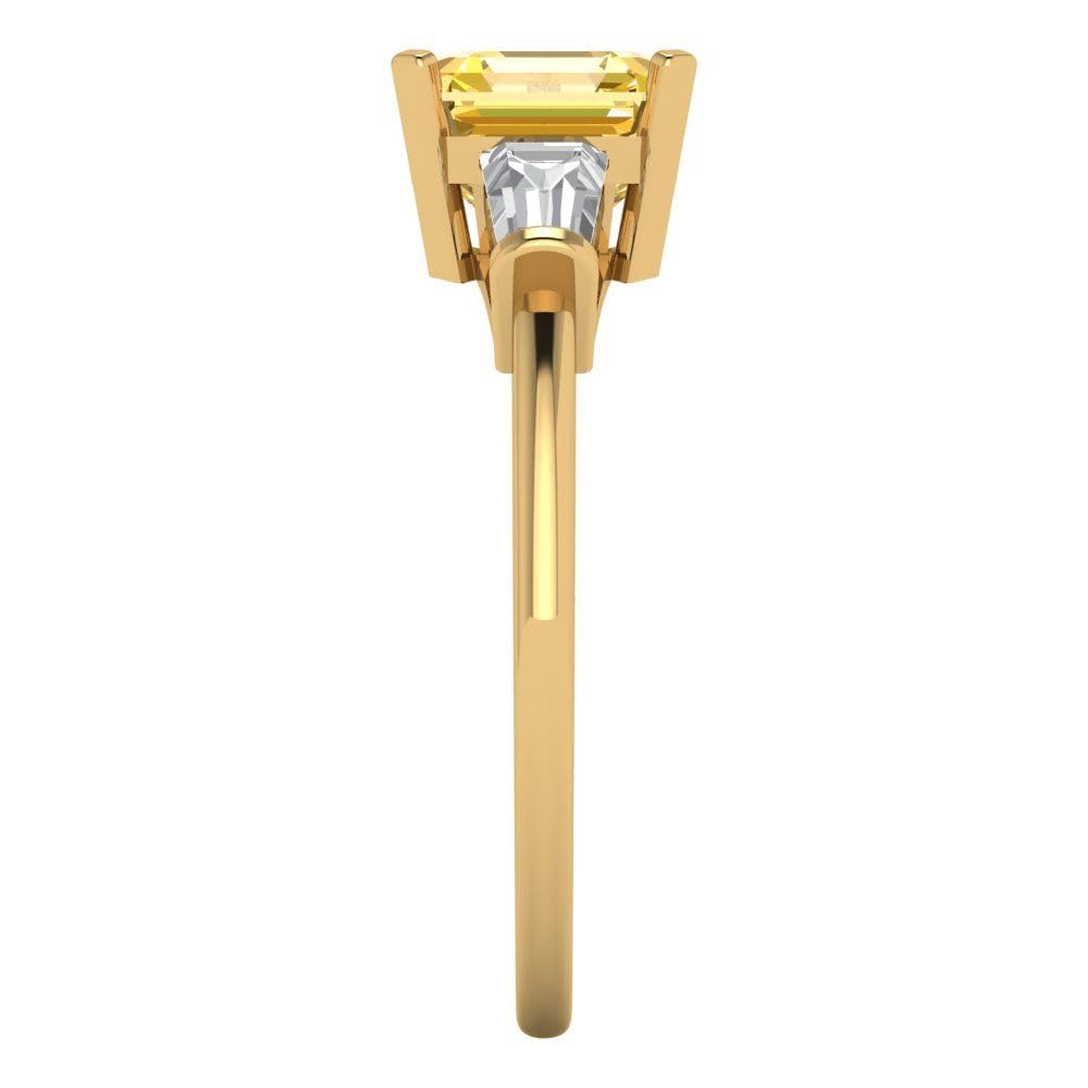 1.62ct Emerald Cut Simulated Diamond Ring - 18K Gold Bridal Jewelry for Engagement & Anniversary