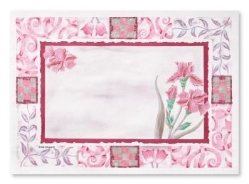Elegant Maroon Floral Placemats Set of 4 - Waterproof Vinyl Table Mats for Dining, Kitchen, Party Decor - Perfect for Thanksgiving, Christmas Dinner & Home Decor