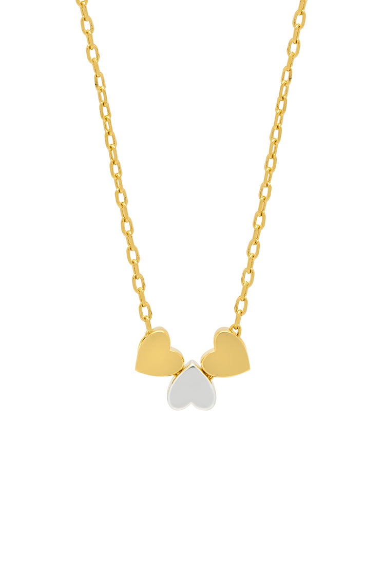 Trio Heart Necklace - Elegant 3 Heart Pendant for Women, Sterling Silver or Gold Plated, Perfect for Valentine's Day, Anniversary & Romantic Gifts | Jewelry for Her