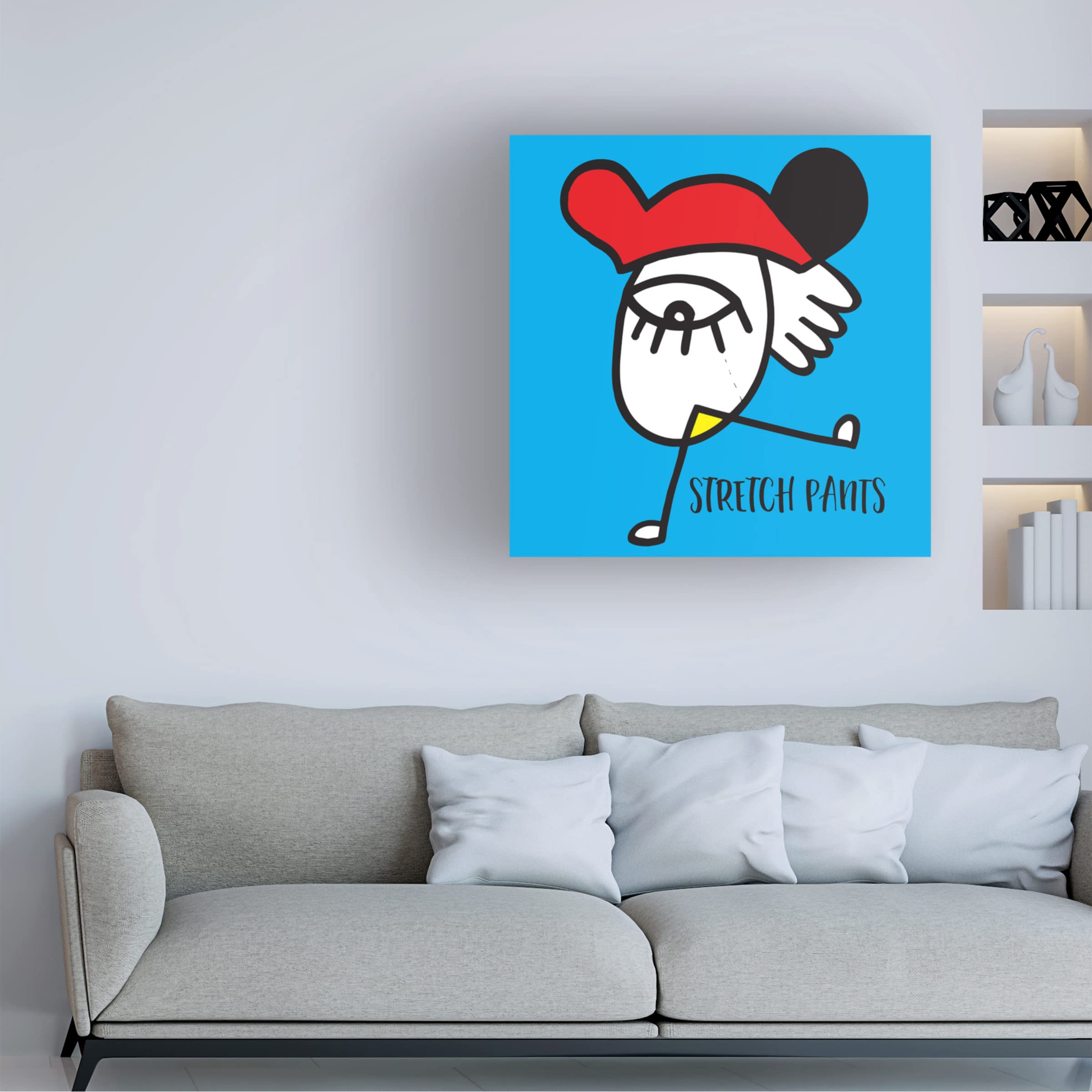 Trademark Fine Art 'Stretch Pants' Canvas Art Print by Oodlies - Modern Home Decor for Living Room, Bedroom & Office