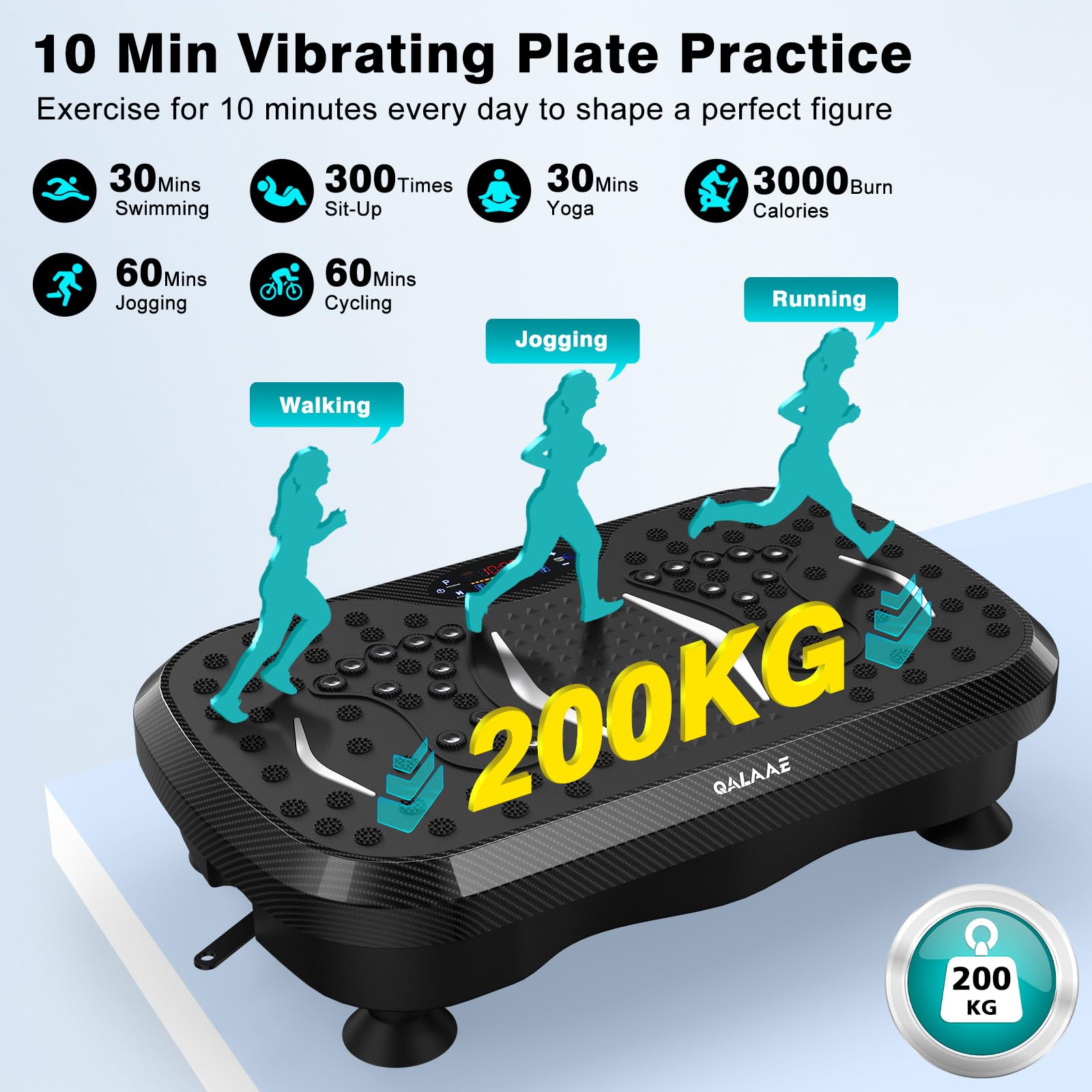 Carbon Fiber Vibration Plate Exercise Machine - 150 Speed Adjustable, 450 lbs Capacity for Full Body Workout & Lymphatic Drainage | Home Gym Equipment for Weight Loss, Muscle Toning & Circulation Improvement