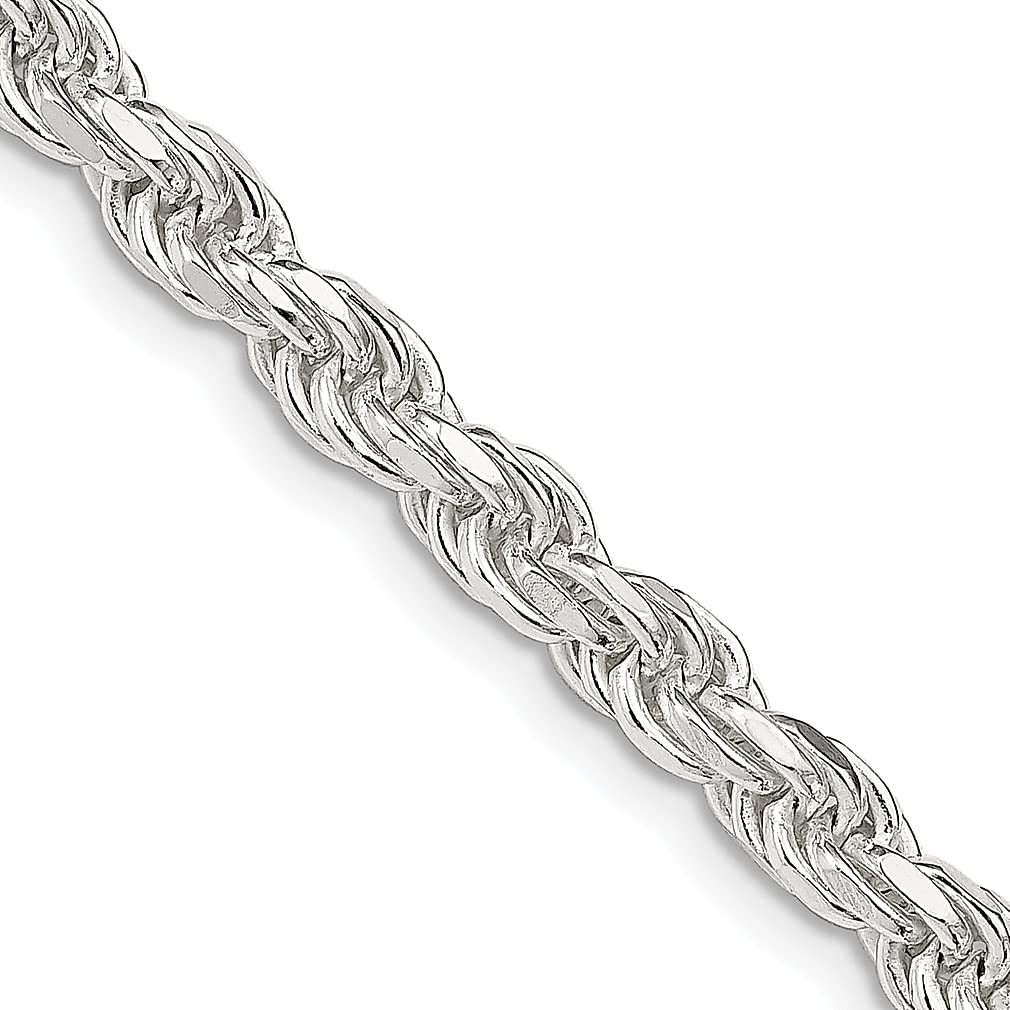 925 Sterling Silver 4.75mm Link Rope Chain Anklet - 7 Inch Adjustable Ankle Bracelet for Women | Dainty Beach Jewelry Gift for Her, Perfect for Summer Vacations & Casual Outfits