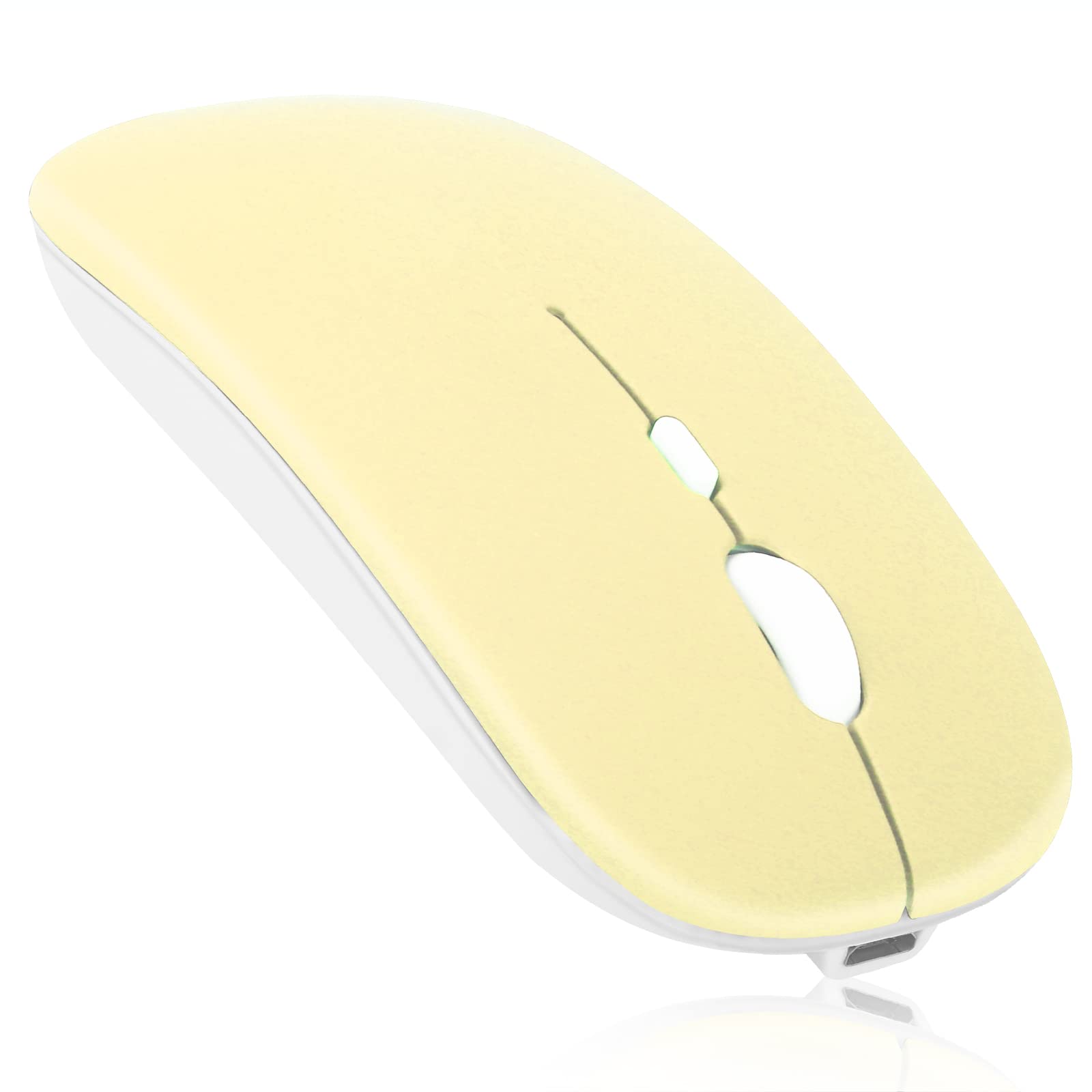 UrbanX Bluetooth Rechargeable Wireless Mouse for Dell Alienware m15 R5, Compatible with Laptop/PC/Mac/iPad Pro/Tablet/Android, Banana Yellow - Perfect for Gaming, Office, and Travel