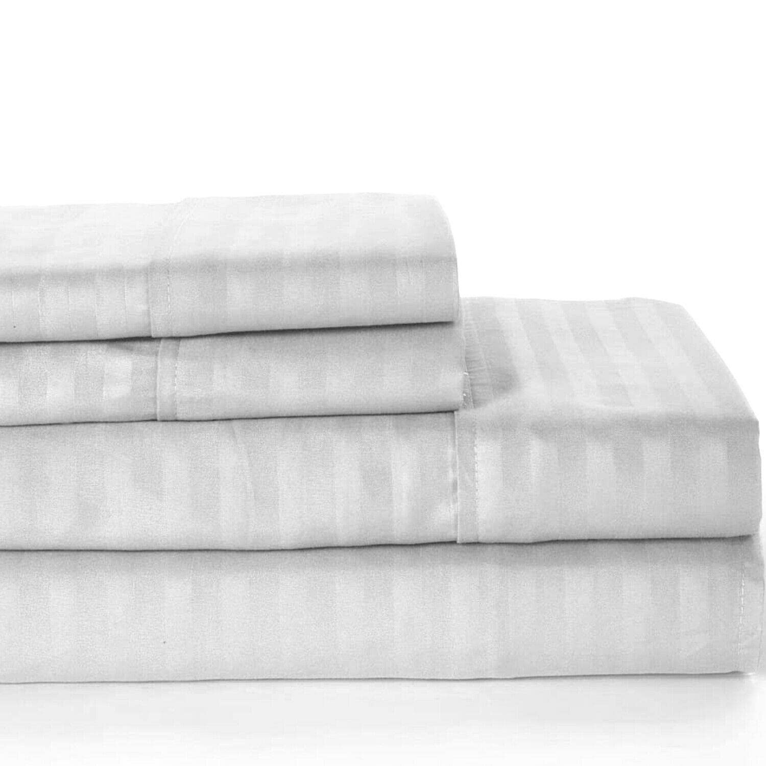 4-Piece Grey Deep Pocket Bed Sheet Set - Queen Size, Soft & Breathable Bed Linens for Comfortable Sleep - Perfect for Master Bedroom, Guest Room & Dorm