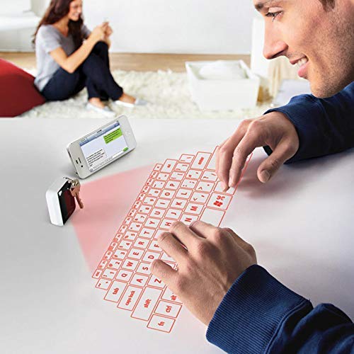 AGS Laser Projection Bluetooth Virtual Keyboard & Mouse - Wireless Touchpad for iPhone, iPad, Smartphone & Tablets | Portable Office & Travel Gadget for Typing Anywhere