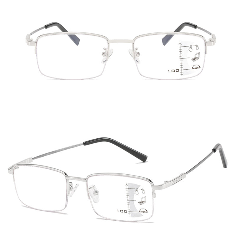 Progressive Multifocal Blue Light Blocking Reading Glasses - Anti-Eye Strain for Computer Work & Reading | RING FOCUS