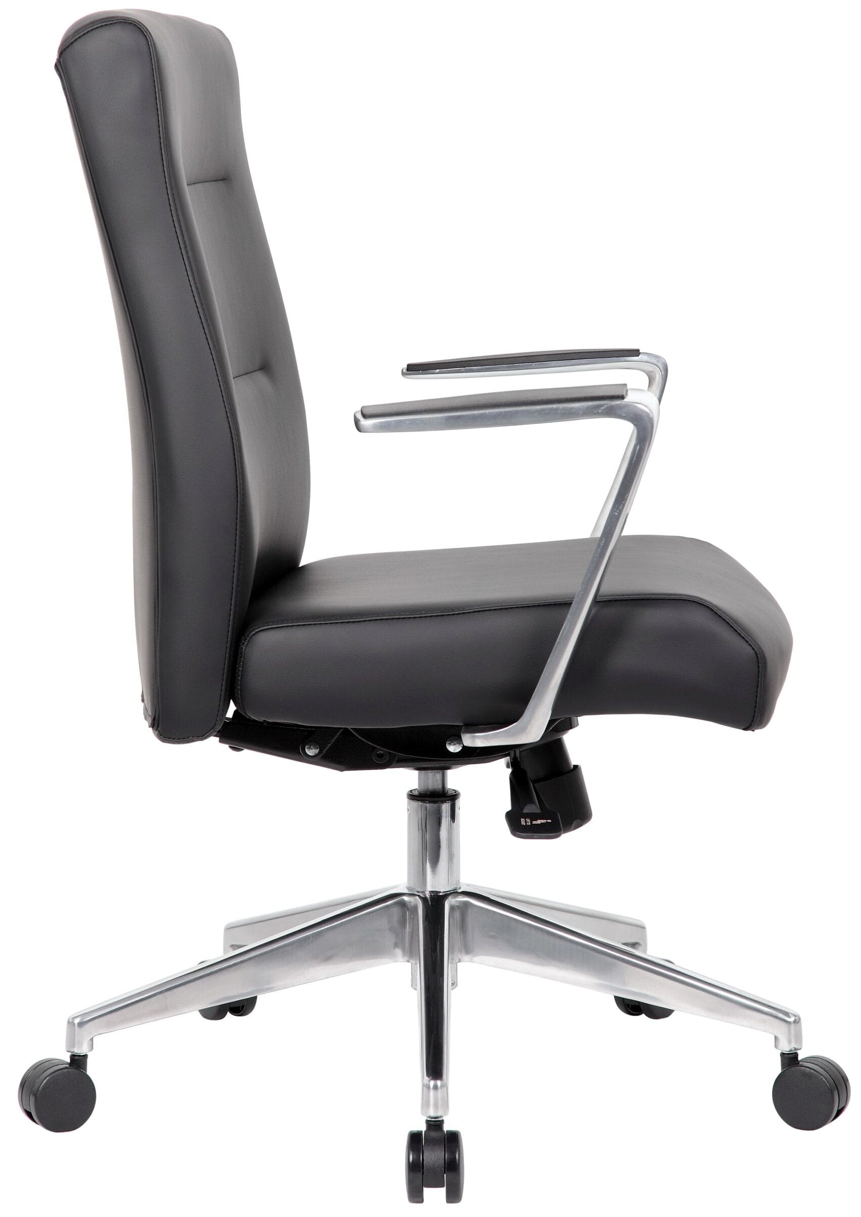 Premium Modern Conference Room Chair with Aluminum Arms & Base - Ergonomic Office Chair for Meetings & Presentations [B8886AL AMBK] - Ideal for Corporate Offices, Boardrooms & Home Workspaces
