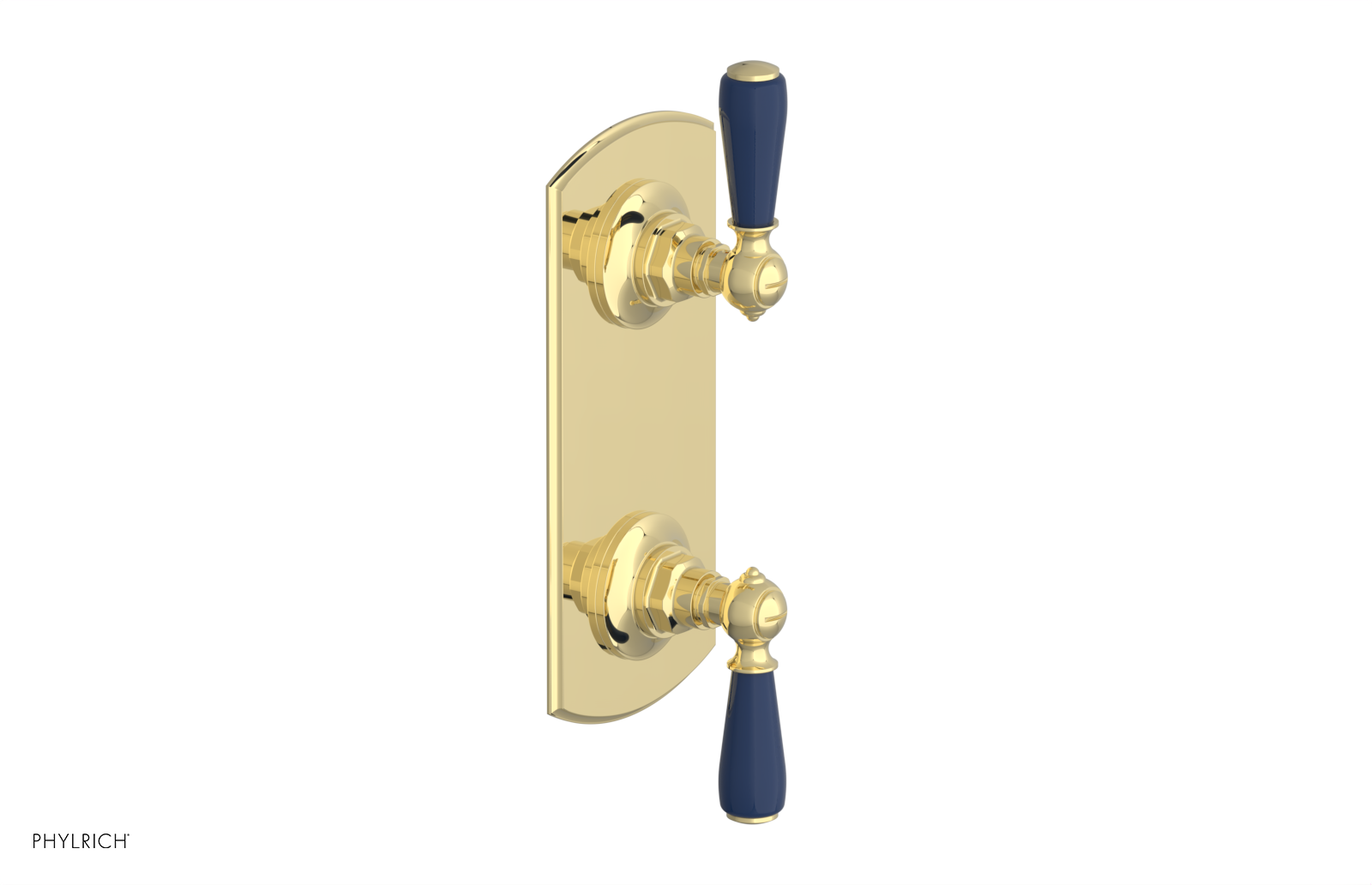 Jamestown Thermostatic Shower Valve with Volume Control & Diverter - Navy Blue Accents (Model 4738) | Perfect for Modern Bathroom Renovations & Spa-Like Shower Experiences