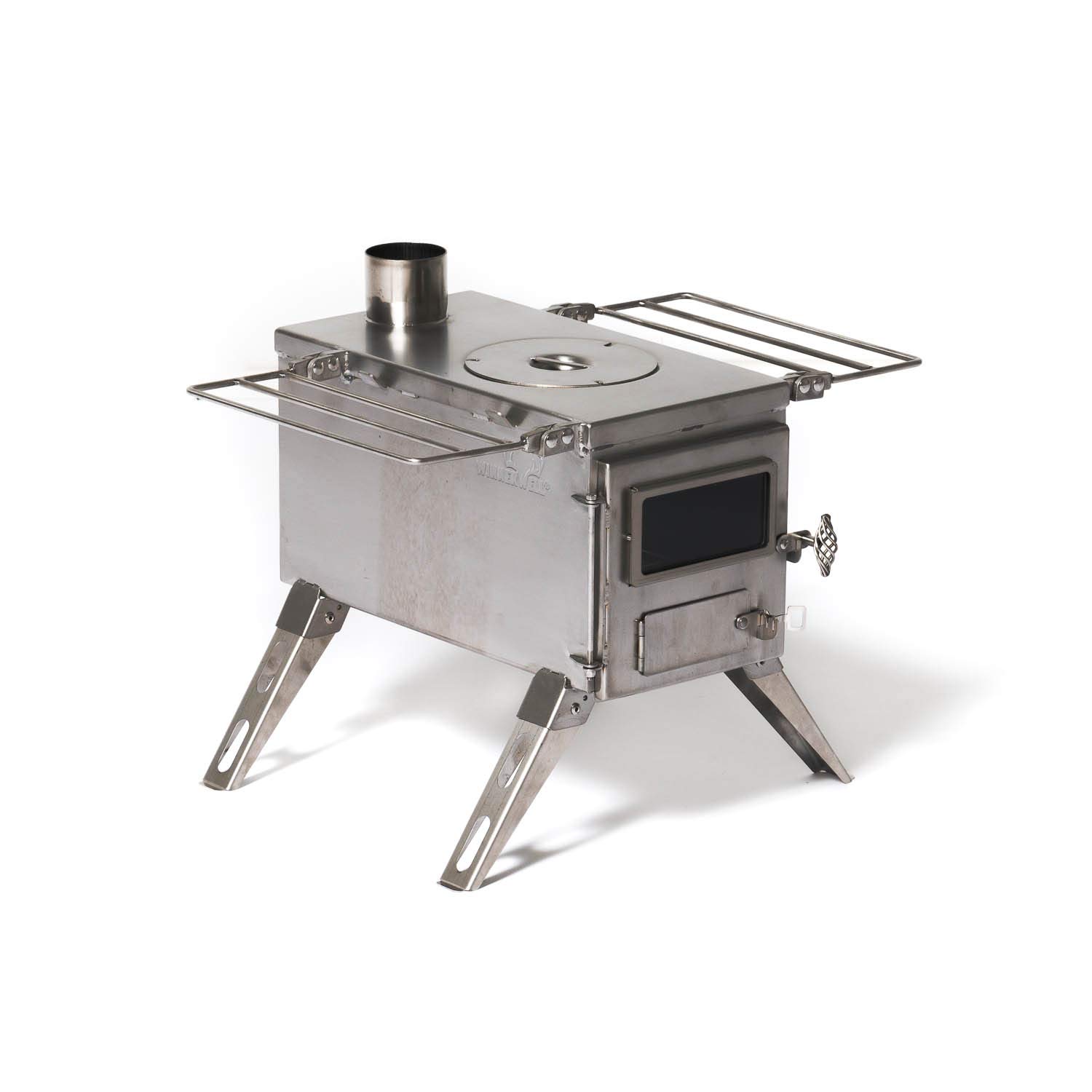 WINNERWELL Nomad Medium Tent Stove - Portable Wood Burning Stove for Camping, Shelters & Outdoor Adventures | 800 cu in Firebox | Stainless Steel Construction w/ Chimney Pipe | Perfect for Backpacking, Hunting & Winter Camping