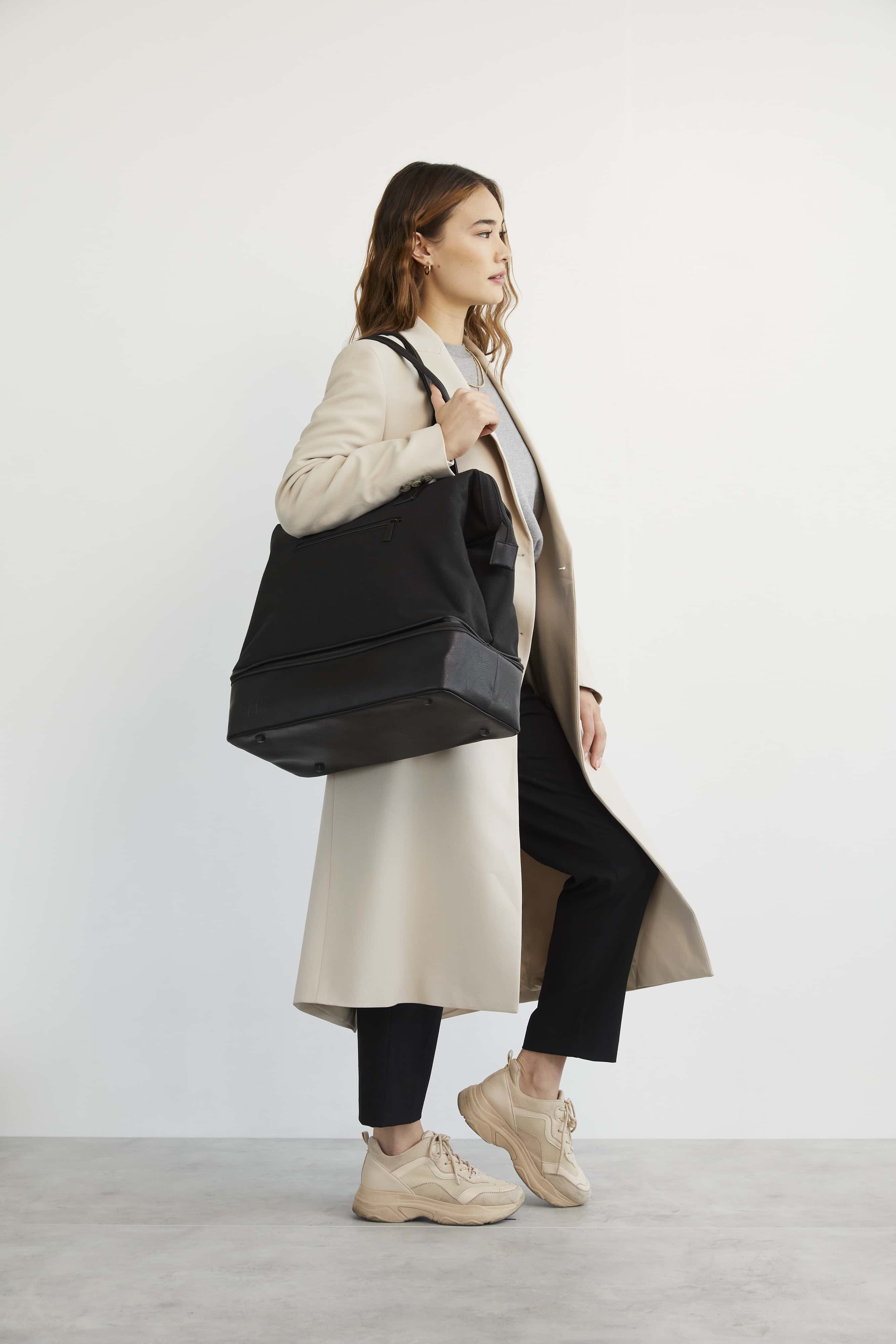 Stylish Black Convertible Mini Weekender Bag - Perfect for Travel, Gym & Weekend Getaways | Durable & Versatile Carry-On