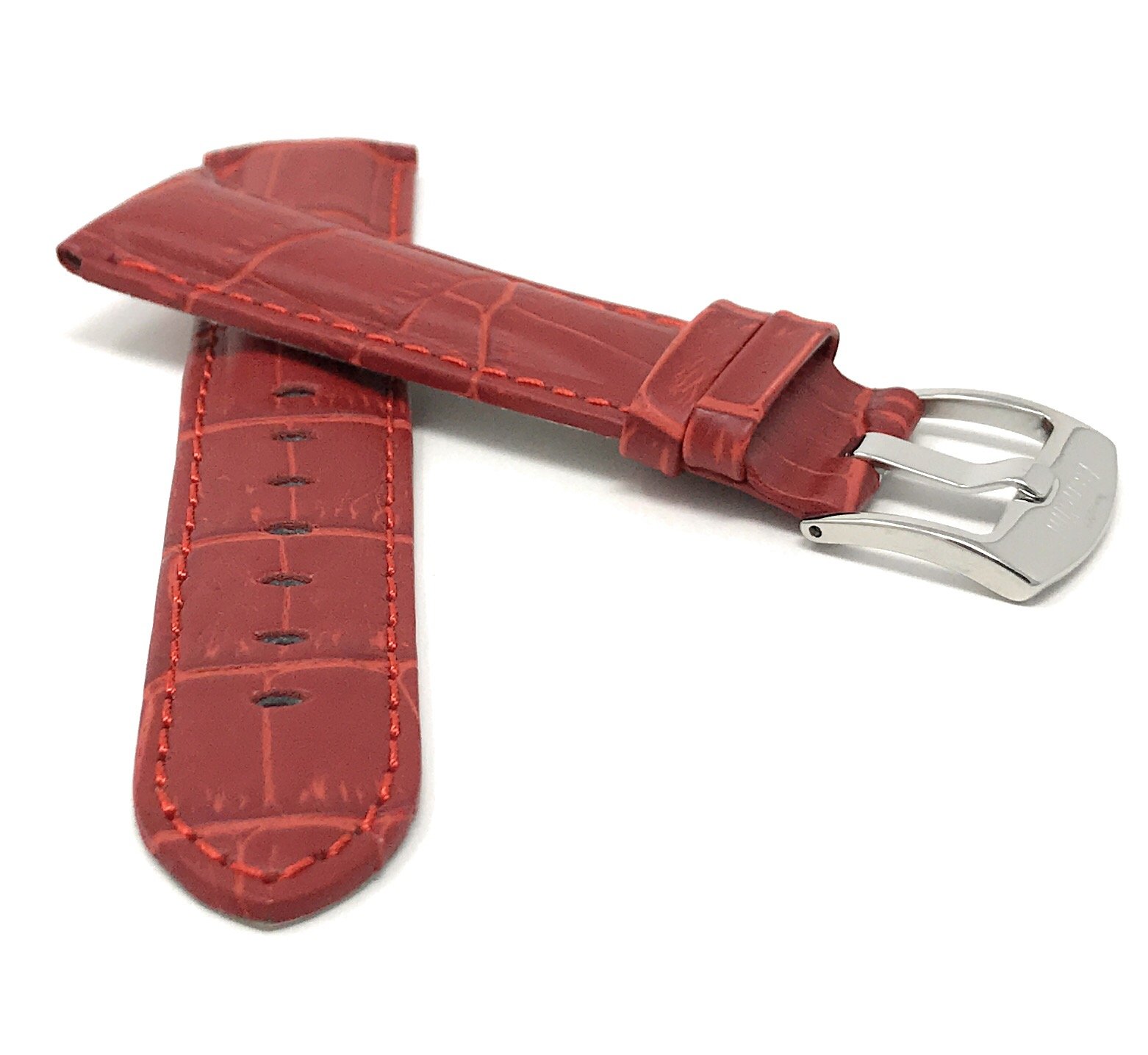 Men's 20mm Alligator Leather Watch Band - Classic & Smart Watch Strap Replacement - for Daily Wear & Formal Occasions