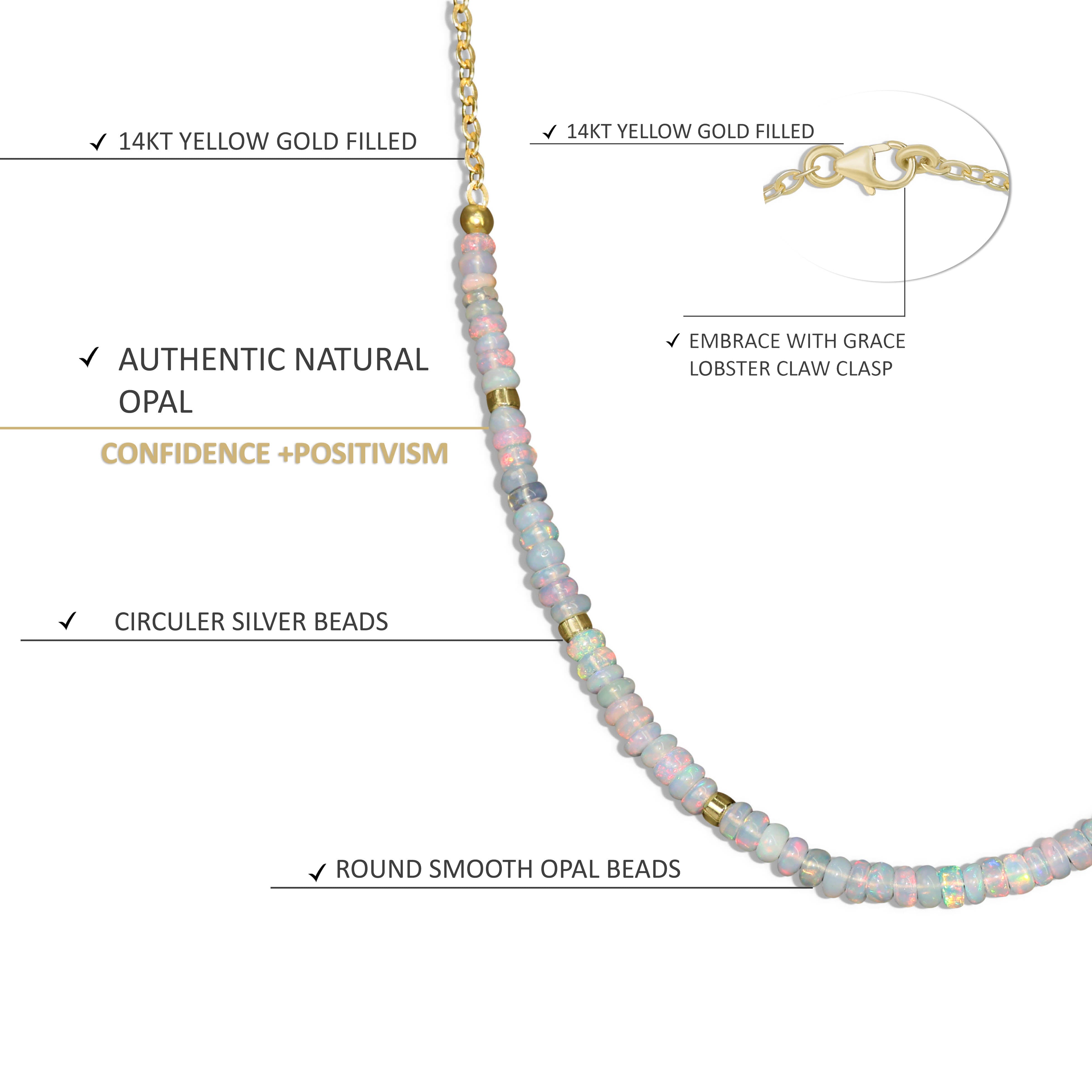 Natural Smooth Fire Opal Beads Circular Silver & Gold Chain Necklace | Elegant Boho Jewelry for Women, Gift for Her, Wedding & Party Accessory