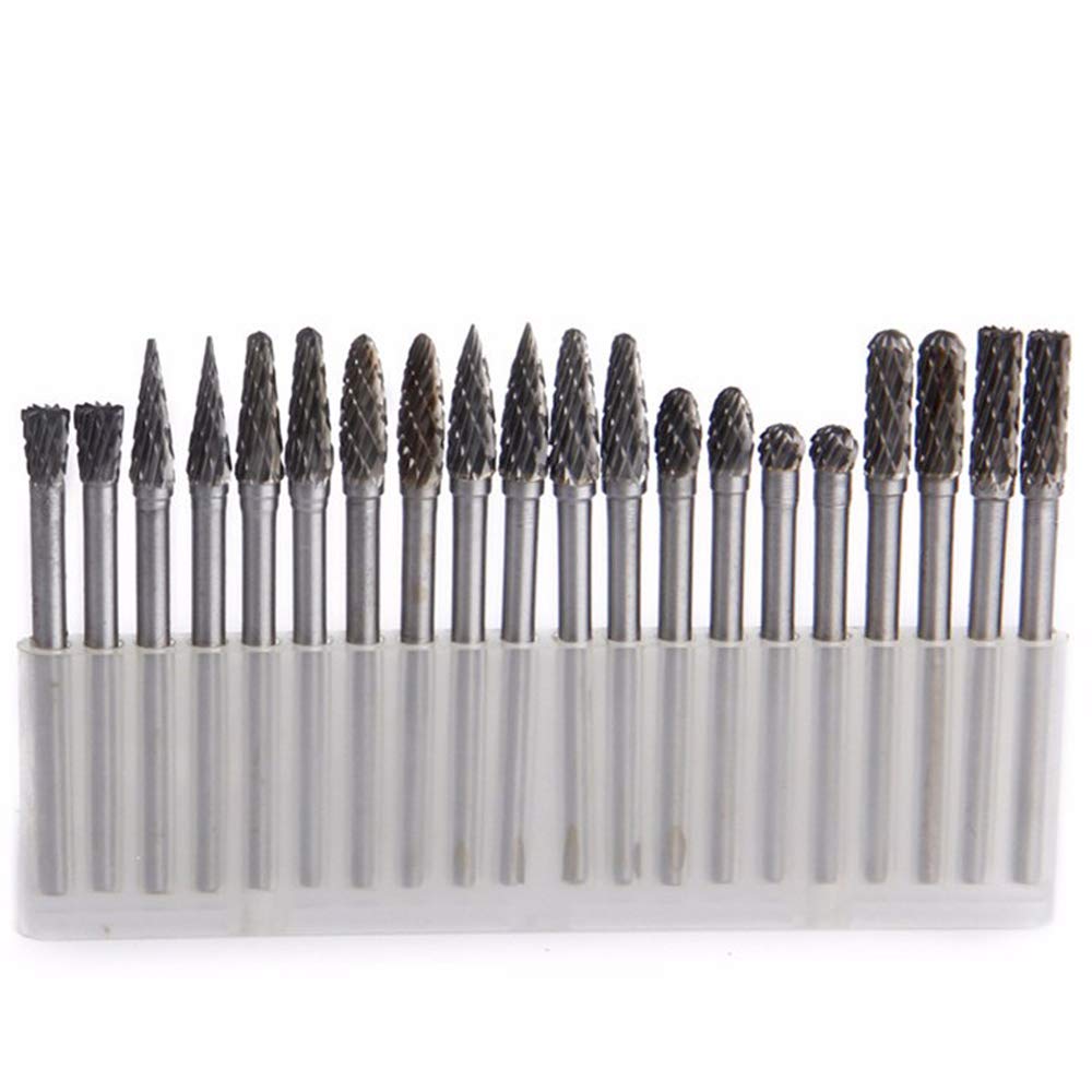20pcs Solid Carbide Burr Set - 1/8