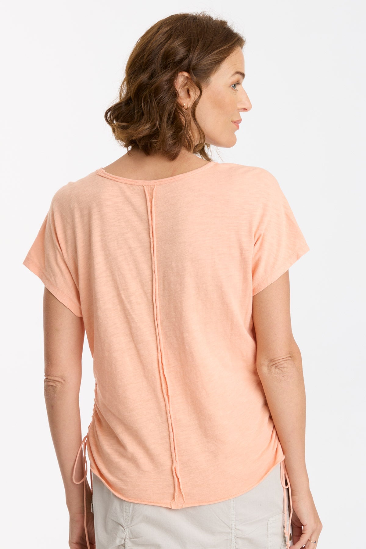 Diggory Cinched Cord V-Neck Jersey Tee for Women - Soft Stretch Casual T-Shirt for Everyday Wear | Perfect for Layering, Outings & Relaxing at Home
