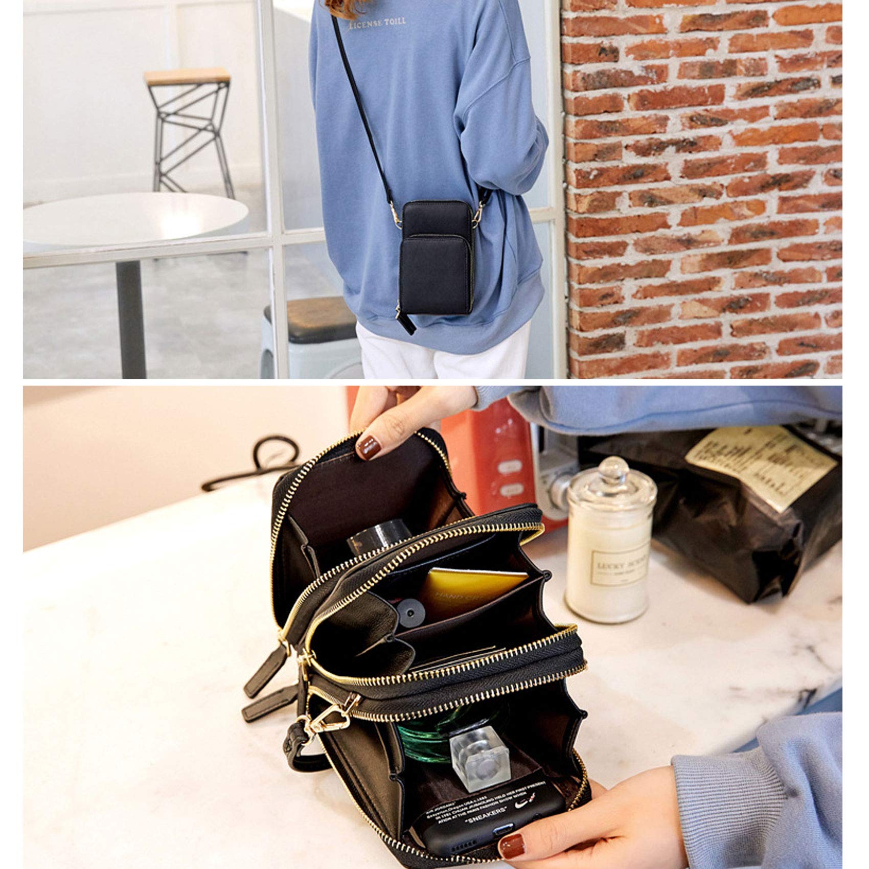 RFID Blocking Crossbody Phone Purse for Women - Touch Screen Accessible Shoulder Bag with Card Holder - Perfect for Travel, Shopping & Daily Use