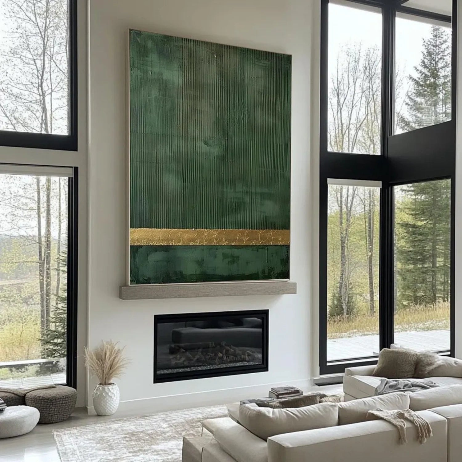 Blue & Green Abstract Wall Art Print #BG124 - Modern Home Decor for Living Room, Bedroom & Office