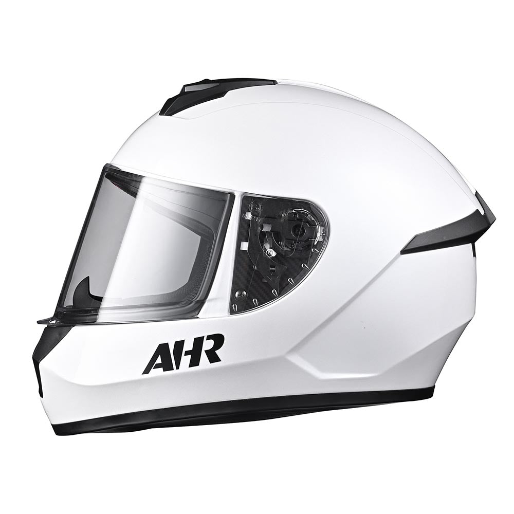 TheLAShop DOT Approved RUN F3 Full Face Motorcycle Helmet - Lightweight & Ventilated for Street Biking, Commuting & Racing (White)