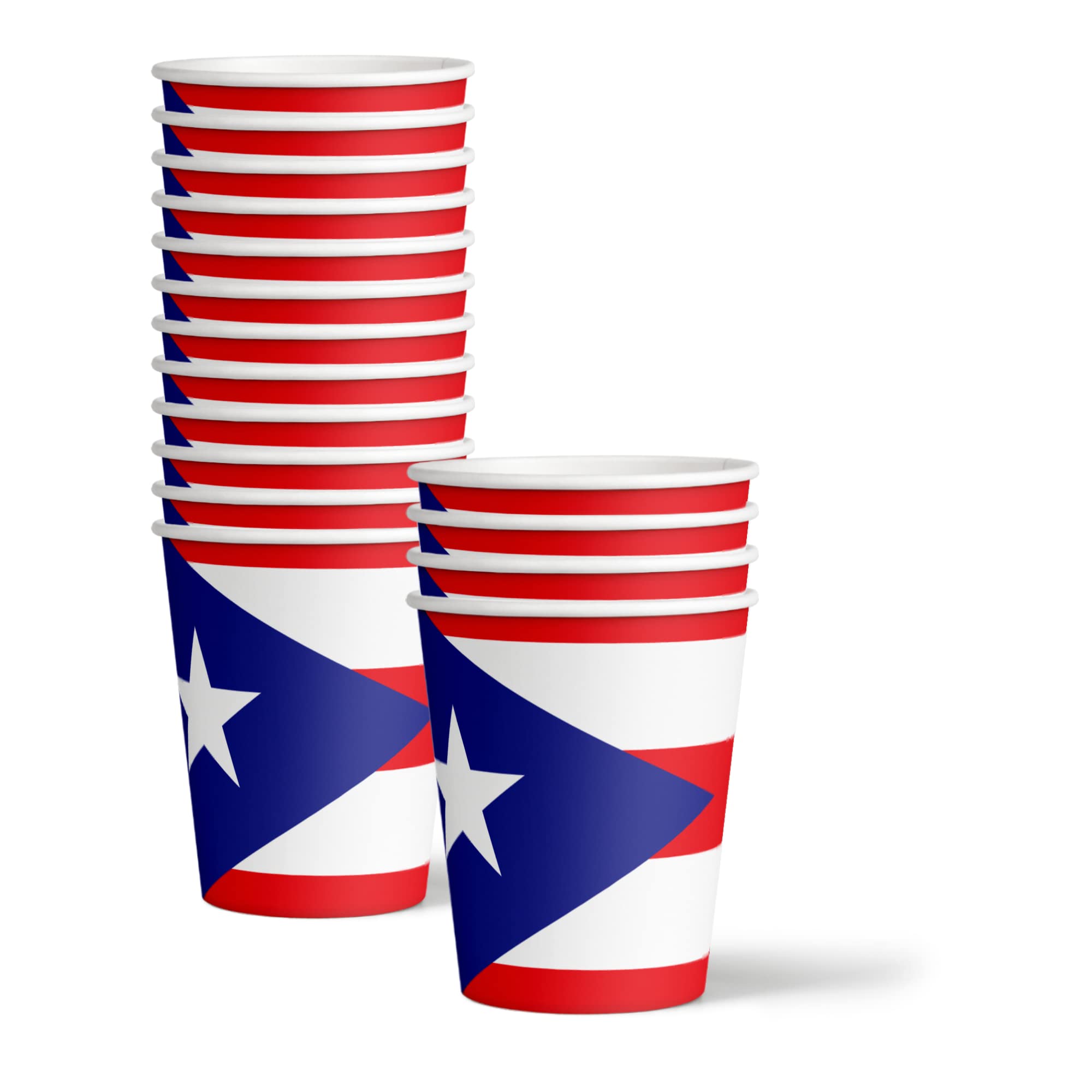 Puerto Rico Flag Themed Birthday Party Supplies Set - 16-Piece Tableware Kit with Plates, Napkins & Cups for Patriotic Celebrations & National Events