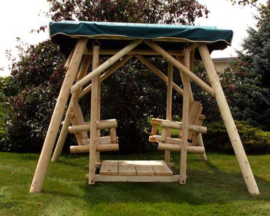 Premium Outdoor Double Glider Swing Set - Heavy Duty Metal Frame with Comfortable Seating for Backyard, Garden, and Patio - Perfect for Relaxing, Lounging, and Family Bonding Time