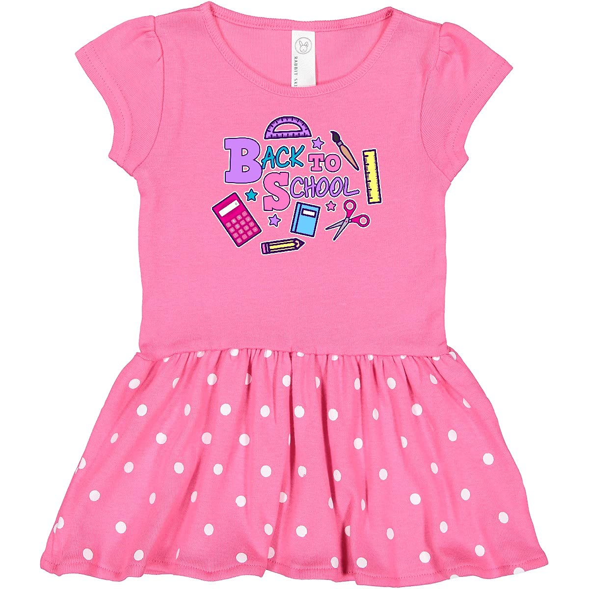 Inktastic Back to School Infant Dress with Cute School Supplies Print - Perfect for First Day of School, Photo Shoots & Baby Showers