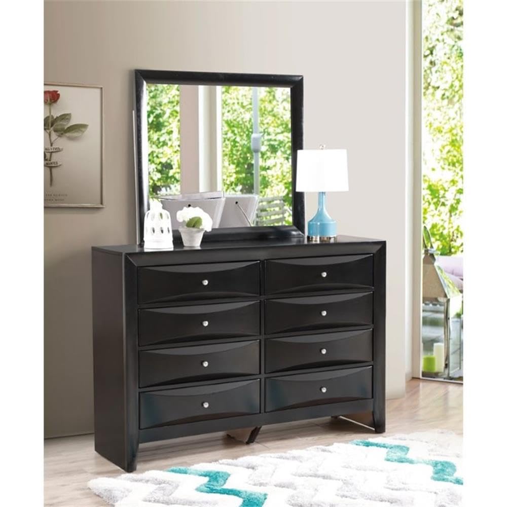 Glory Furniture G1500 Marilla Black Full-Length Mirror - Elegant Floor Mirror for Bedroom, Living Room, and Entryway Decor