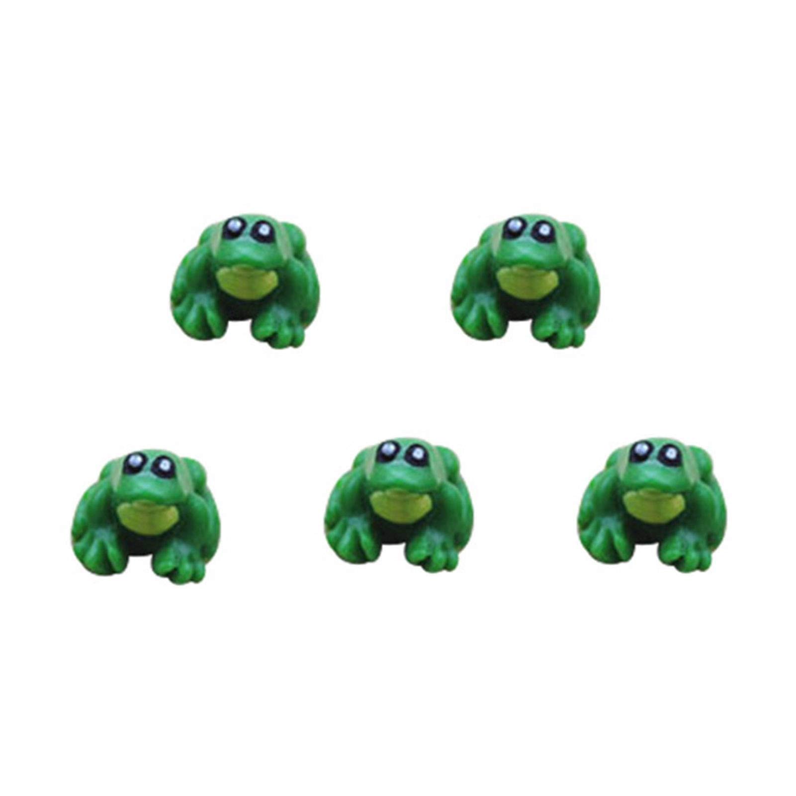 PAPABA 5Pcs Miniature Frog Figurines - Resin Garden Decor, Fairy Garden Ornaments, Mini Moss Landscape Animals - Perfect for Fairy Gardens, Terrariums & Home Decor