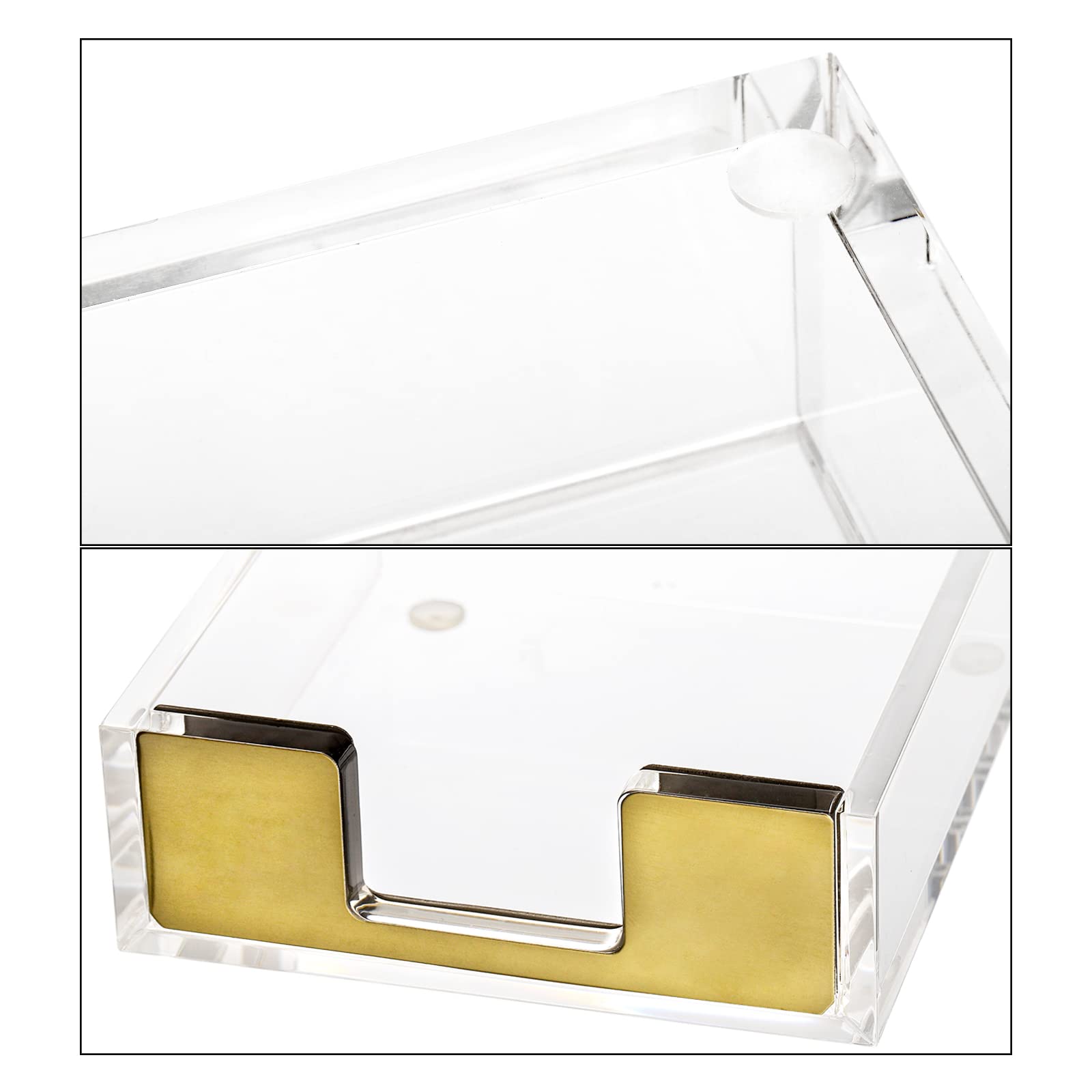 TOPZEA 2 Pack Clear Acrylic Sticky Note Holder - Modern Memo Pad Dispenser & Desk Organizer for Office, School, Home - Perfect for Notes, Reminders & Task Management