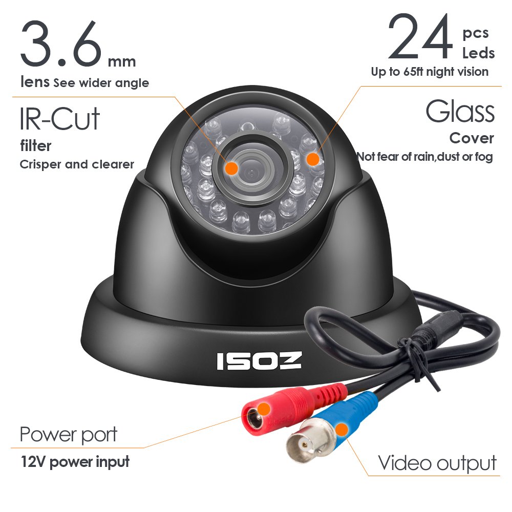 ZOSI 4 Pack 720P HD TVI Security Camera System with 65ft Night Vision - Outdoor/Indoor CCTV Surveillance Cameras for Home & Business Security | Perfect for Monitoring Driveways, Backyards & Offices