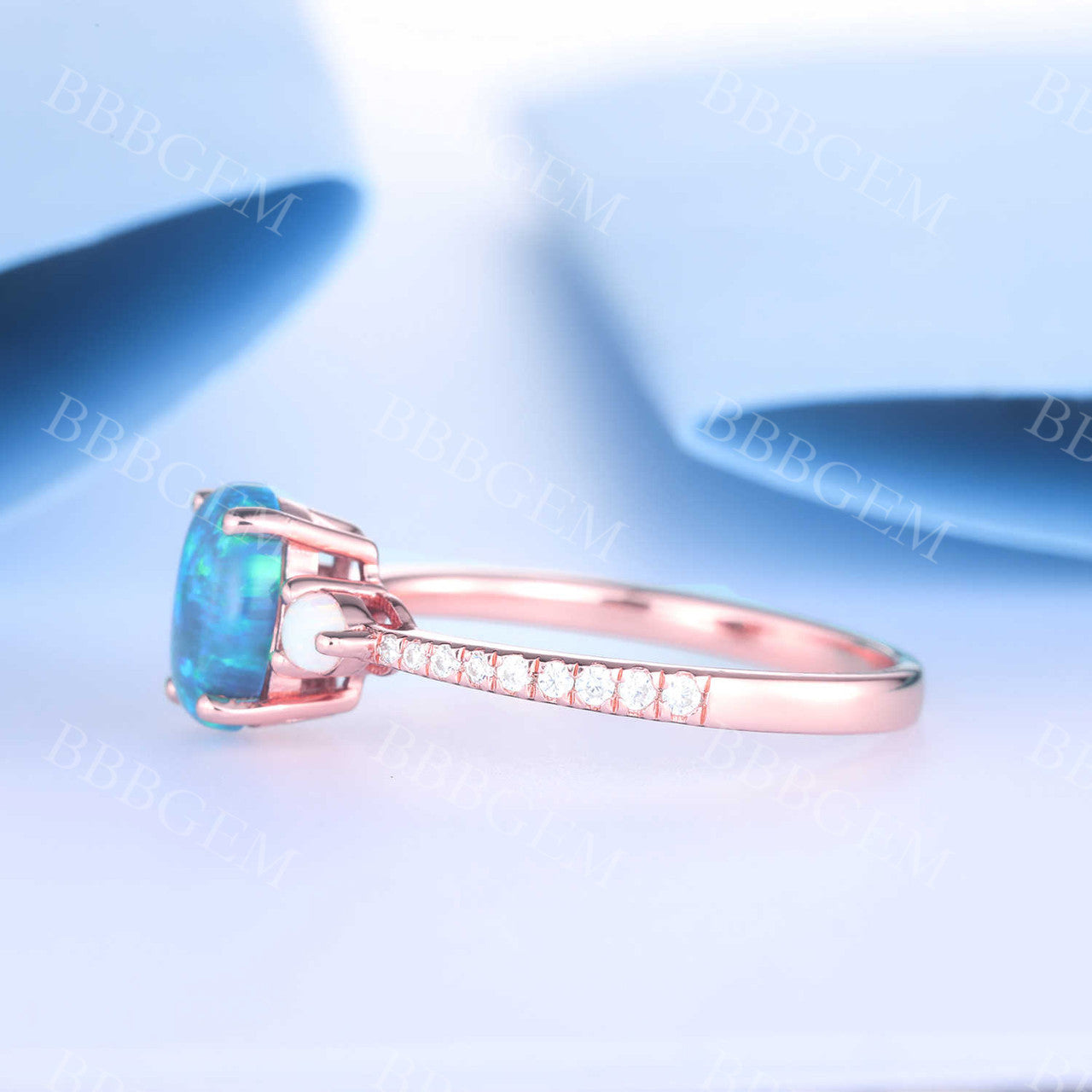 Black Opal Engagement Ring - 6x8mm Oval Diamond Wedding Ring with Birthstone | Perfect for Proposals, Anniversaries & Special Occasions
