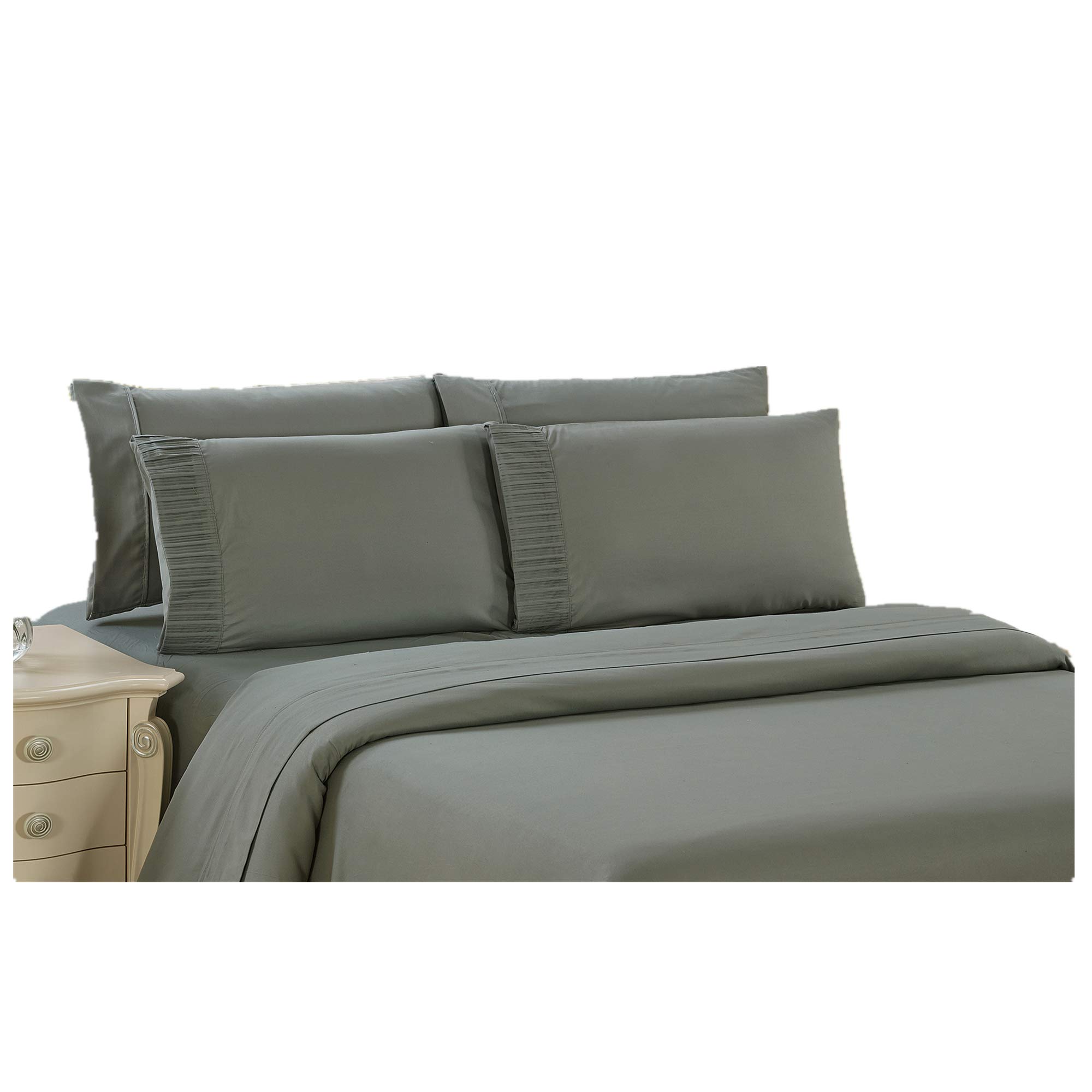 Ultra Soft Bamboo Rayon Duvet Cover Set - King Size 3 Piece Set with 2 Pillowcases, All Season Silky Zipper Closure, Gray - Eco-Friendly & Breathable for Luxurious Bedroom Comfort