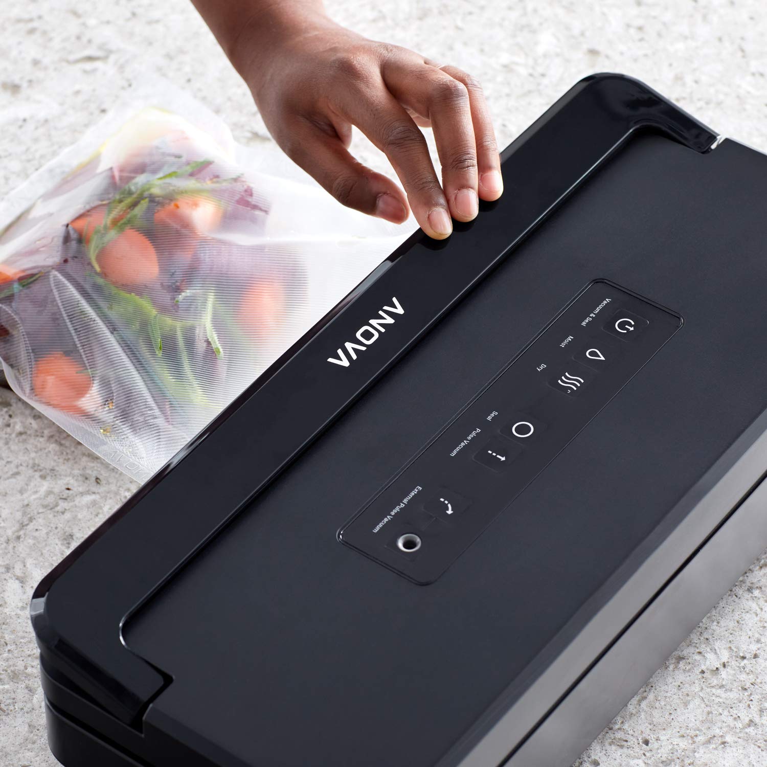 Anova Culinary Precision Vacuum Sealer Pro - Black | 50 Pack Clear Vacuum Sealer Bags Included | Professional Food Preservation for Sous Vide, Meal Prep & Freezer Storage