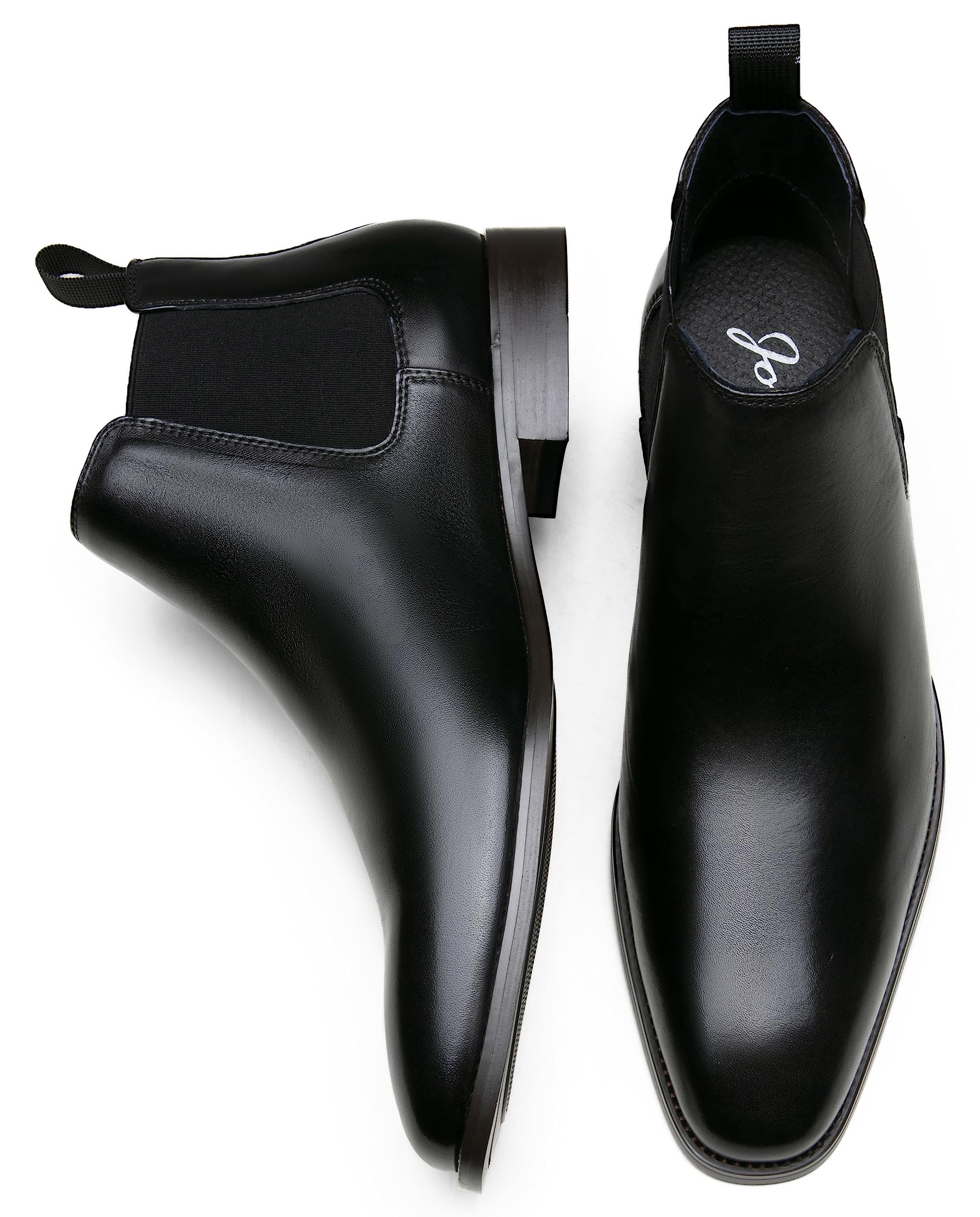 Jousen Men's Chelsea Boots - Polished Leather Dress Boots, Stylish Classic Retro Slip-On Boots for Men | Perfect for Business Casual, Office Wear & Night Out