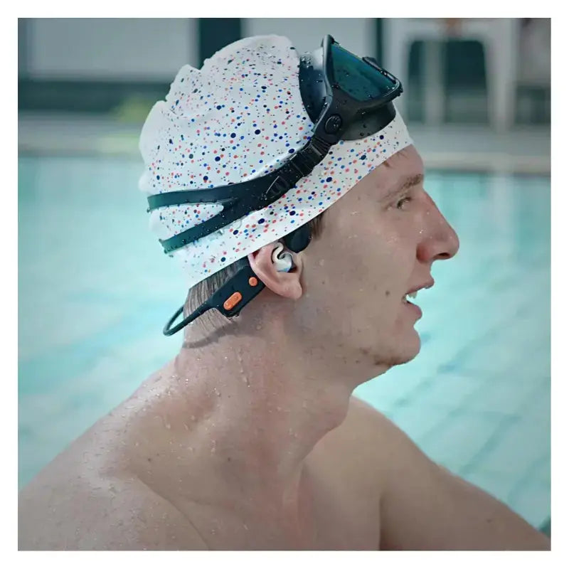 W22 Waterproof Bone Conduction Headphones for Swimming - Wireless Bluetooth MP3 Music Player with 8GB Storage - Perfect for Pool, Beach & Open Water Swimming