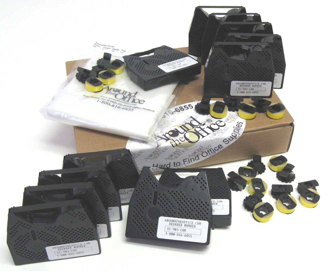 Smith Corona H Series Typewriter Ribbon & Correction Tape Combo - 12 Ribbons, 12 Correction Tapes & Dust Cover - Perfect for Vintage Typewriter Maintenance & Office Use