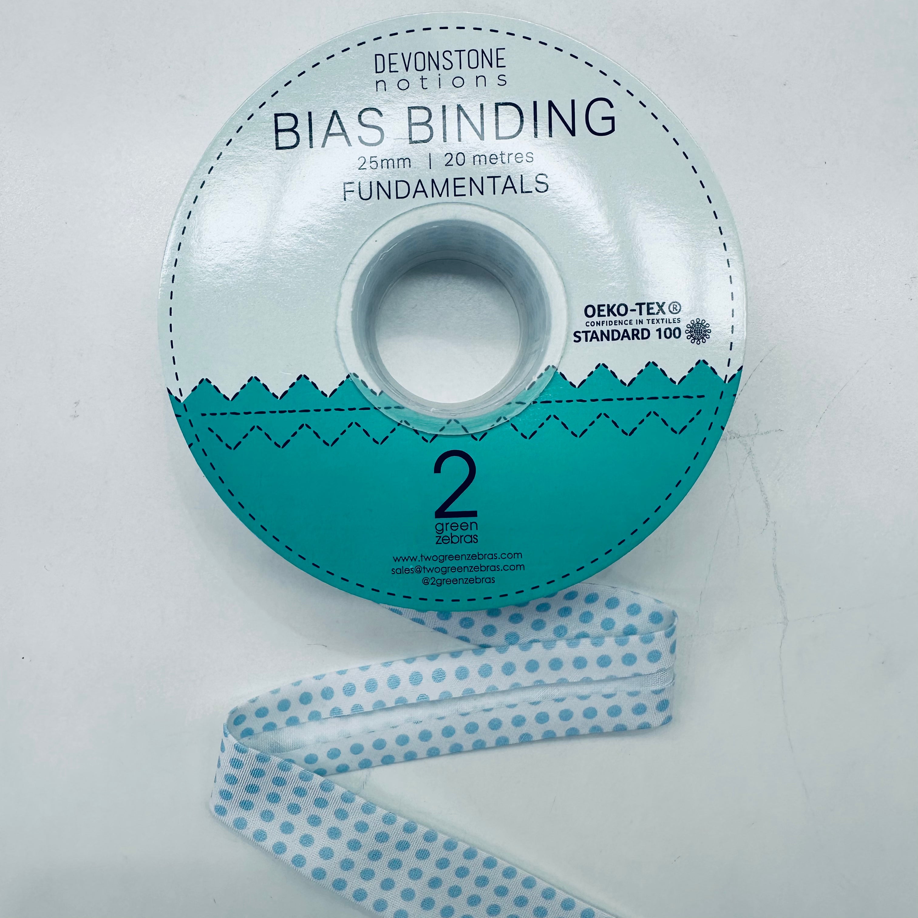 Premium 25mm/1 Inch Bias Binding Tape - DVBB2948 Partly Cloudy Spot Design for Sewing, Quilting & DIY Crafts | Perfect for Garment Edges, Home Decor & Scrapbooking Projects