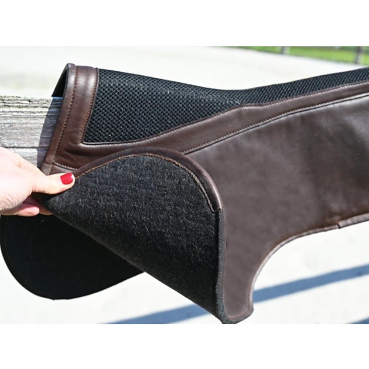 Jump'in Anatomical Felt and Leather Half Pad - Horse Riding Saddle Pad for Comfort & Shock Absorption - Perfect for Dressage, Jumping & Training Sessions