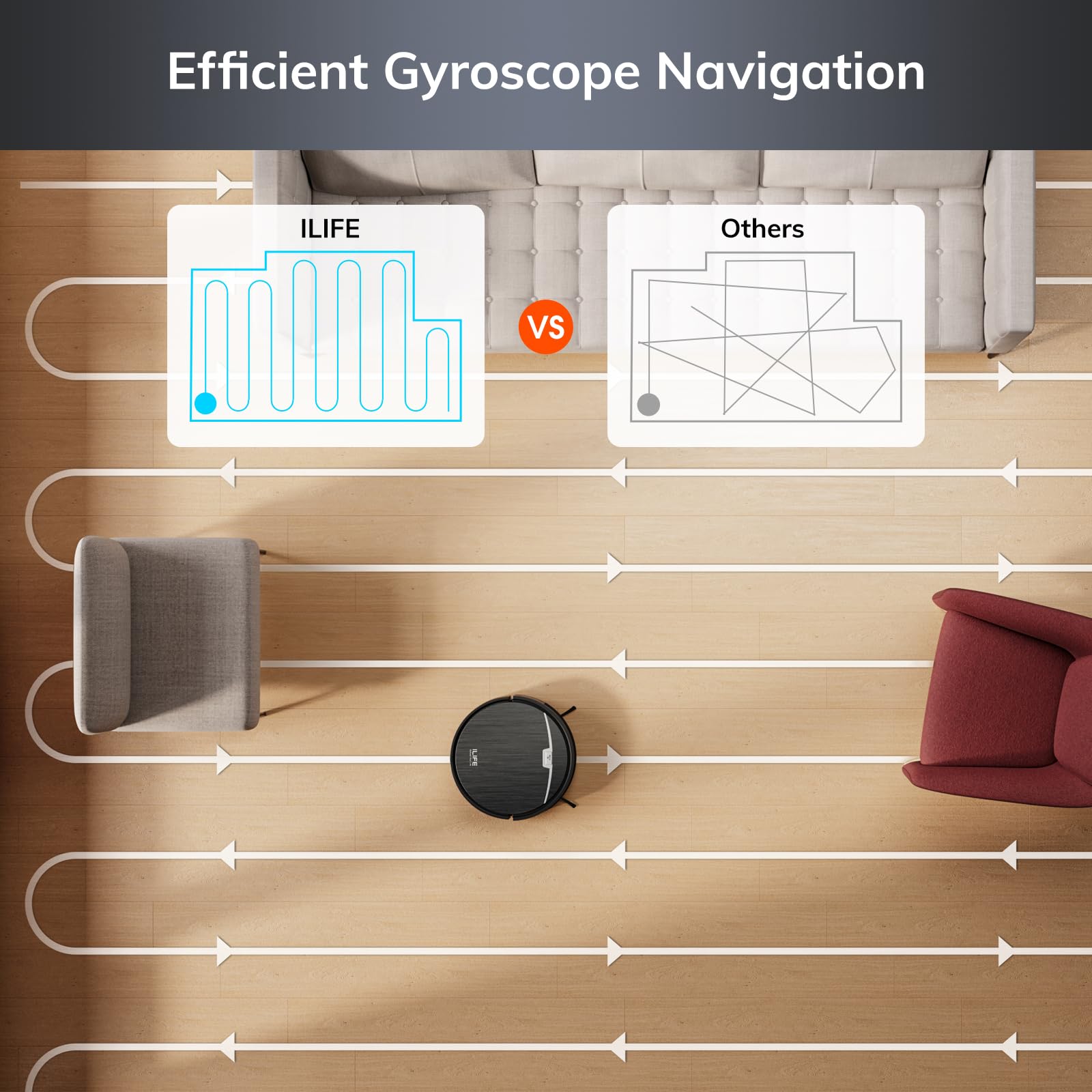 ILIFE V9 Pro Robot Vacuum and Mop Combo with Self-Emptying Base | 3000Pa Strong Suction | Smart Gyro Navigation | App/Alexa/Remote Control | 2.4G WiFi Compatible | Ideal for Hardwood Floors & Pet Hair | Perfect for Daily Cleaning in Homes with Pets & Kids (Black)