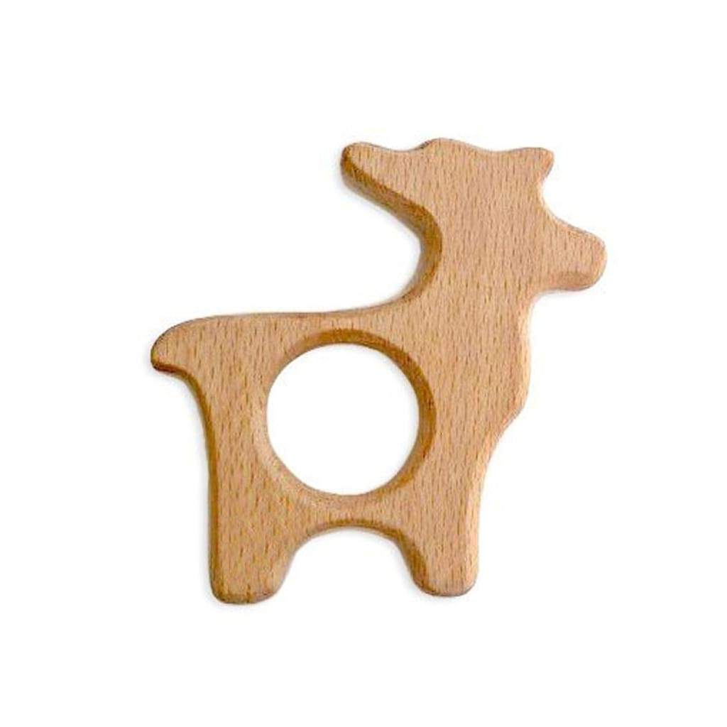Organic Wooden Teething Toy for Babies - Natural & Safe Teether for Soothing Sore Gums - Perfect for Infants 6-12 Months - Ideal for Home, Travel & Daycare Use