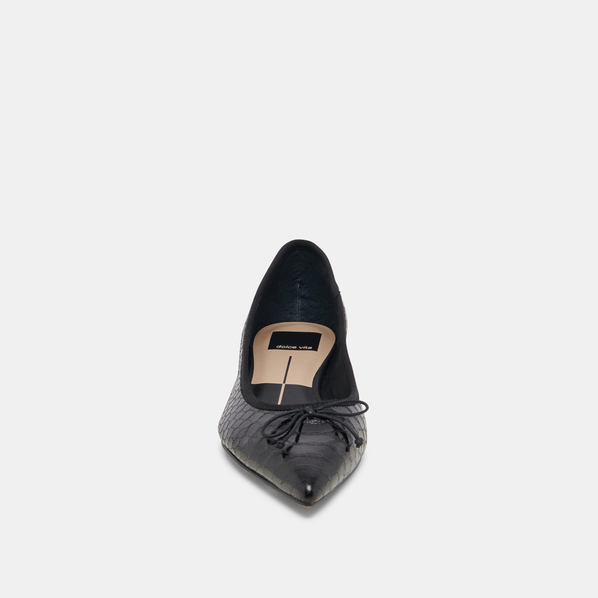 PALANI Women's Ballet Flats - Midnight Snake Embossed Leather Pointed Toe Slip-On Shoes for Work, Office & Casual Wear