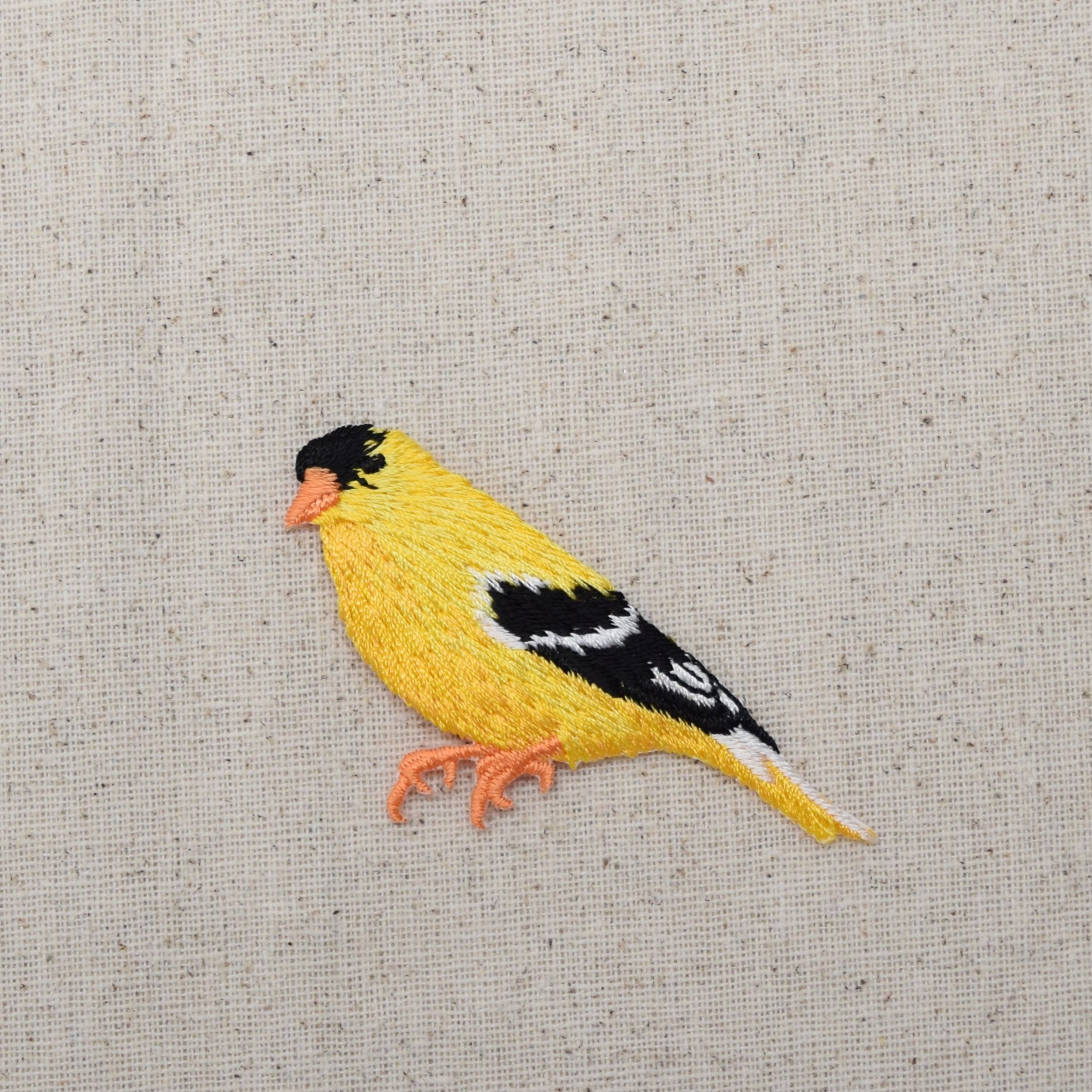 Yellow Finch Bird - Goldfinch Embroidered Iron-On Patch for Jackets, Hats & DIY Crafts | Durable & Vibrant Sew-On Applique for Clothing & Accessories