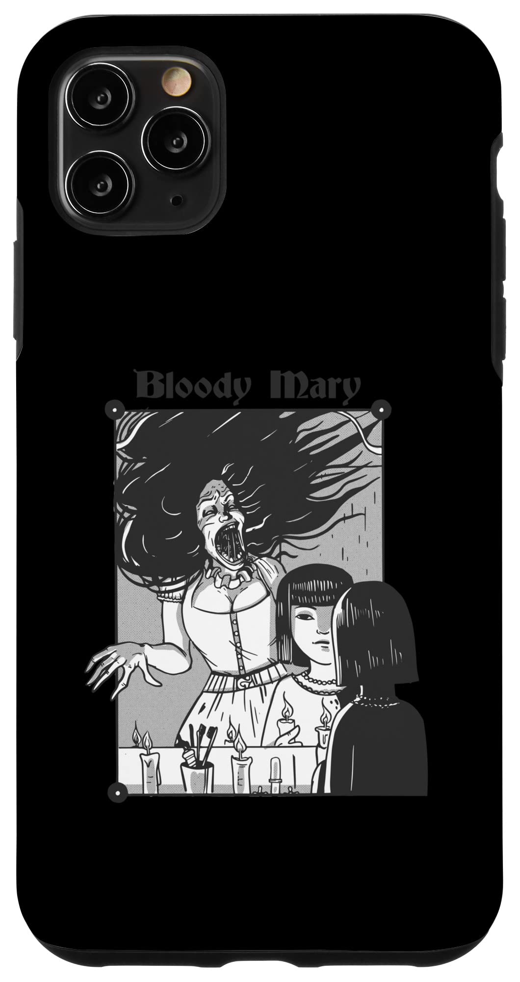 iPhone 11 Pro Max Horror Case - Bloody Mary Halloween Phone Cover for iPhone 11 Pro Max - Scary Protective Case for Halloween Parties & Cosplay Events