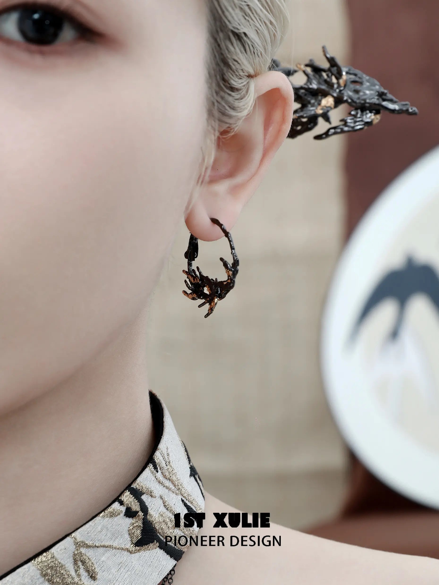 18K Gold Plated Swallow Earrings with Gold Leaf Design - Elegant Handmade Jewelry for Women, Perfect for Weddings, Parties & Special Occasions